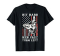 Hit Hard Run Fast Turn Left Funny Baseball T-Shirt - Graphic Print Unisex - T-Shirt, Sweatshirt, Hoodie