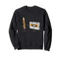 Funny Cassette Tape Pencil 70S Sweatshirt - Aesthetic Graphic for Adults - T-Shirt, Sweatshirt, Hoodie