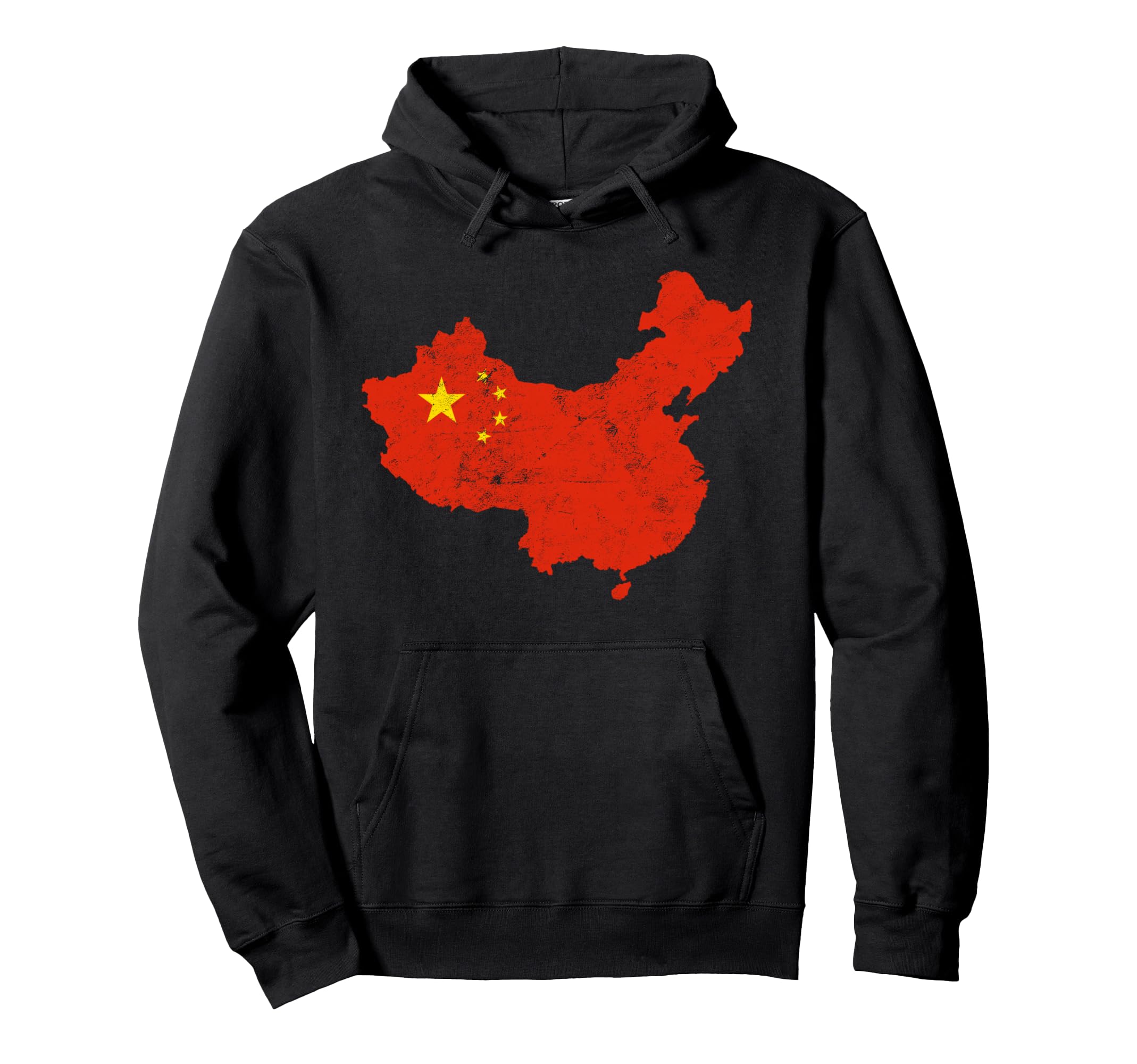 China Flag Distressed Hoodie - Fun Novelty Design for Adults - T-Shirt, Sweatshirt, Hoodie