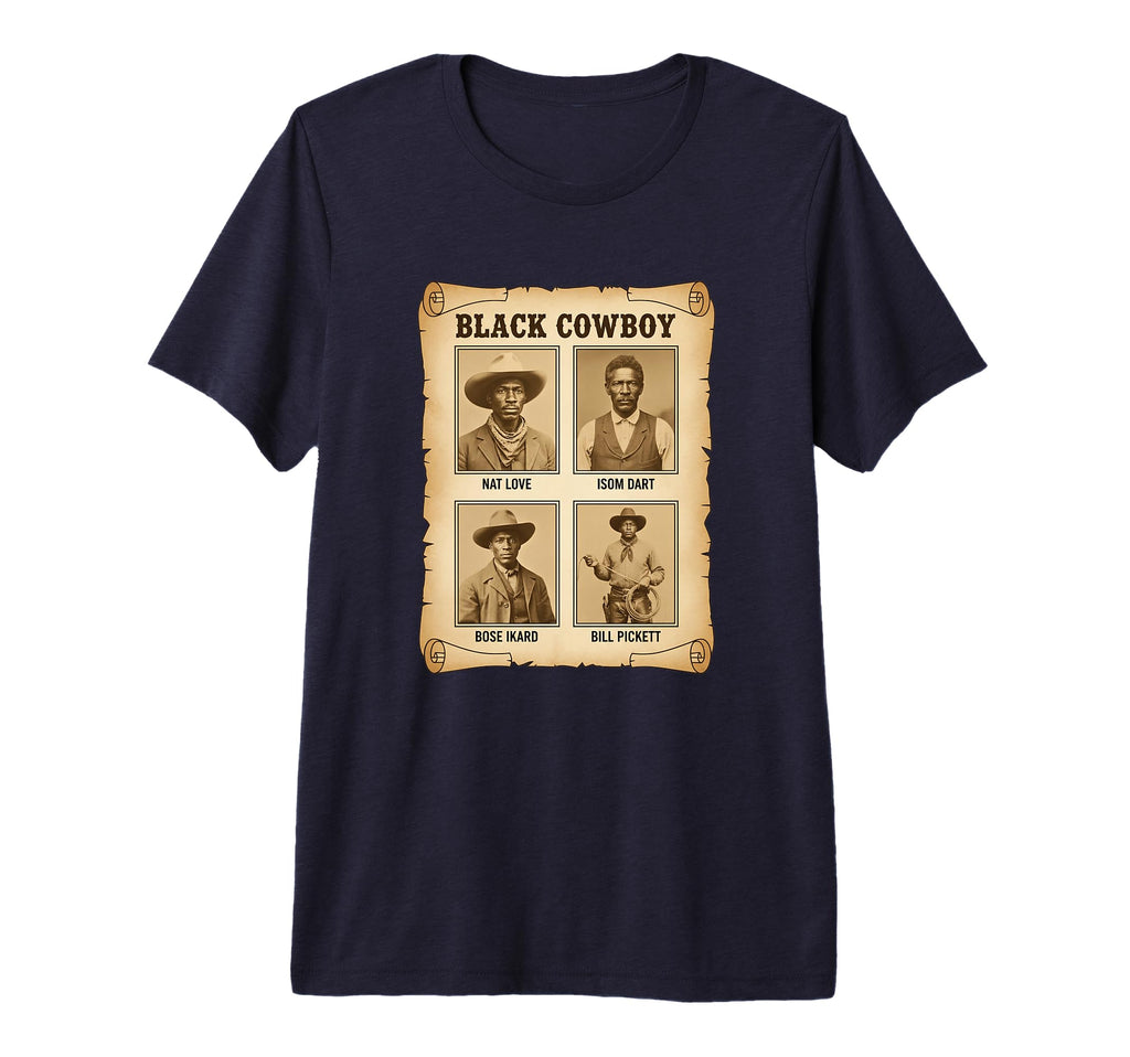 Black Cowboy Western Nat Love Isom Dart T-Shirt - Trendy Graphic Men Women - T-Shirt, Sweatshirt, Hoodie