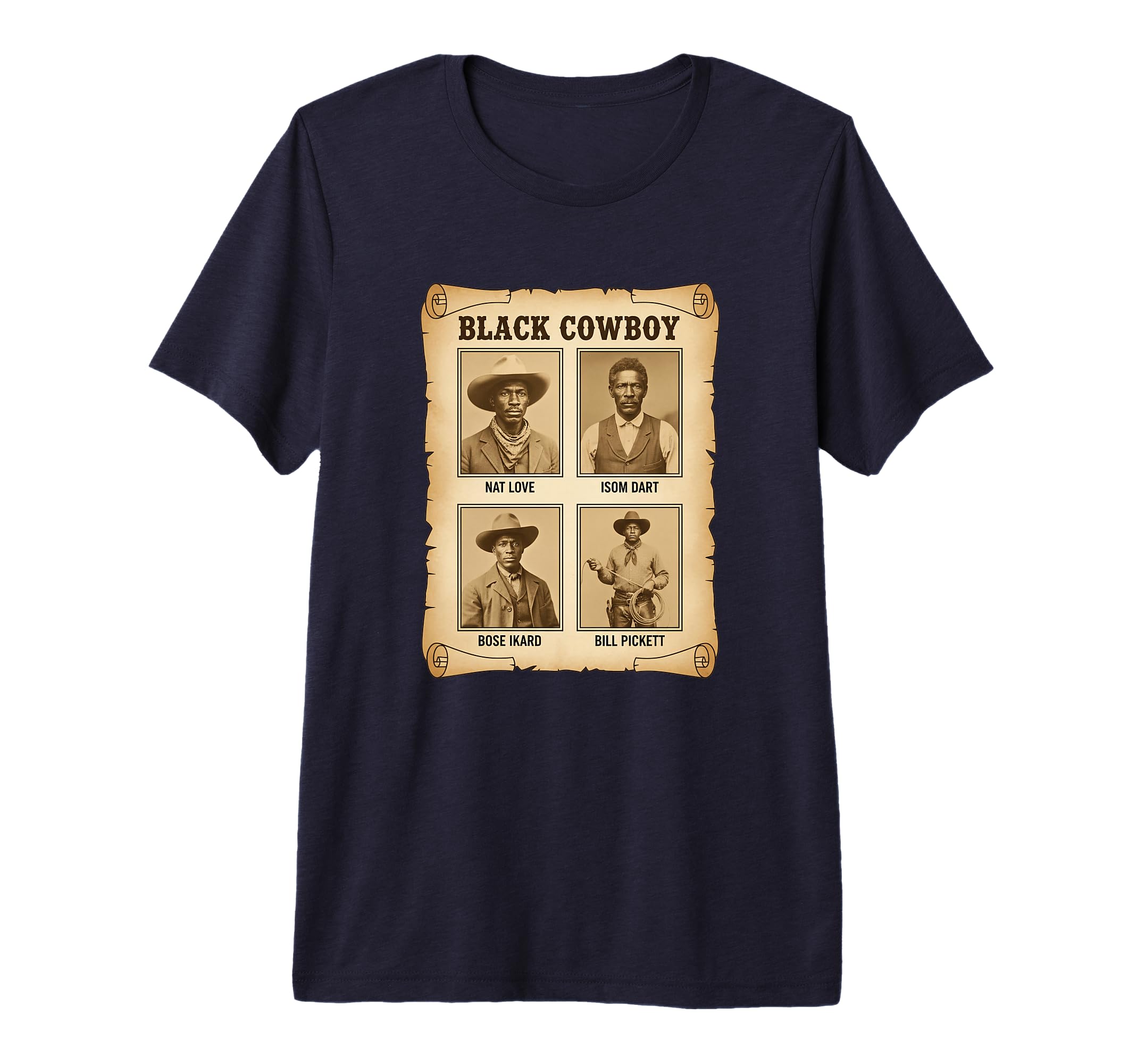 Black Cowboy Western Nat Love Isom Dart T-Shirt - Trendy Graphic Men Women - T-Shirt, Sweatshirt, Hoodie