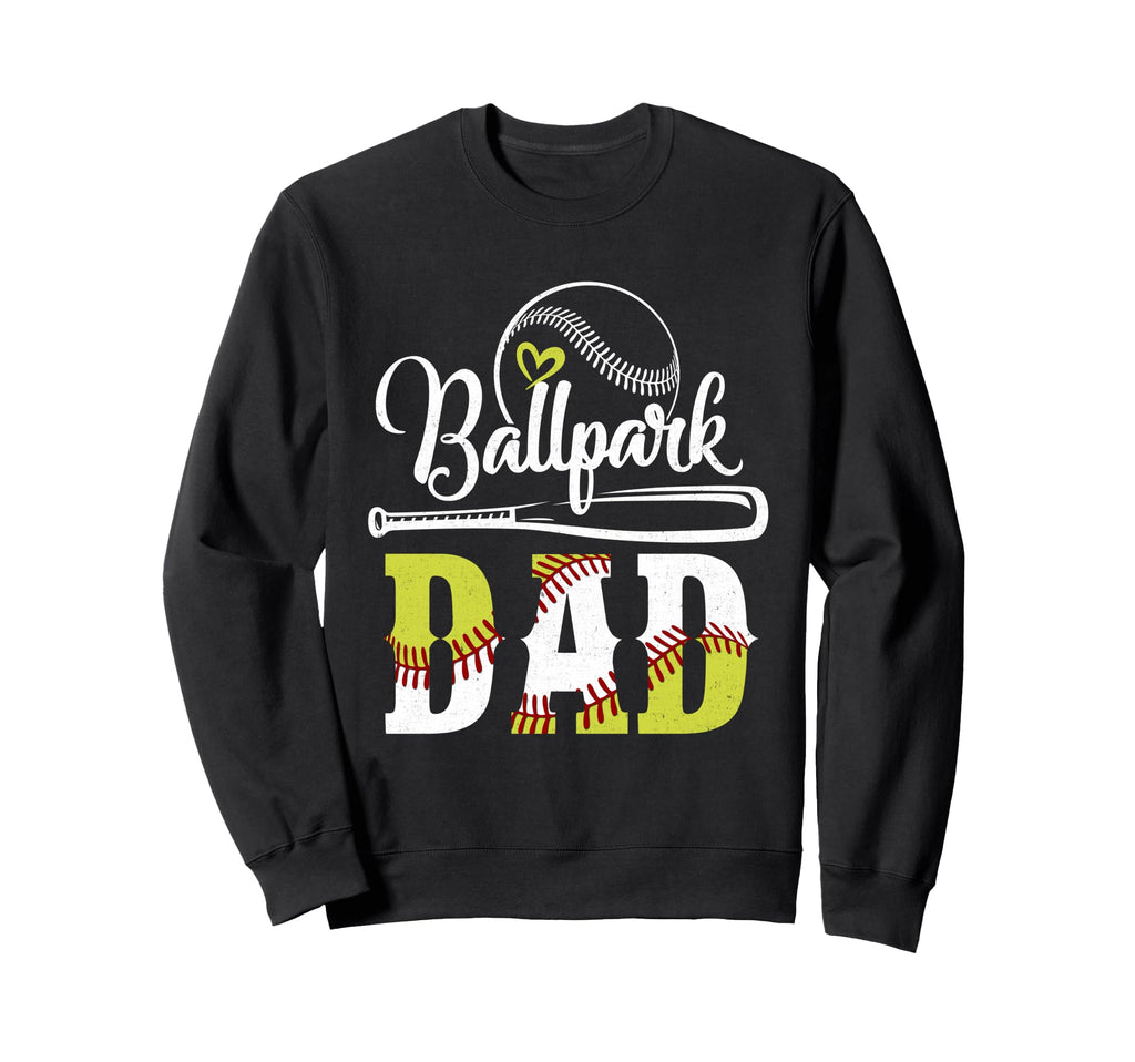 Ballpark Dad Baseball Softball Sweatshirt - Minimalist Print for Adults - T-Shirt, Sweatshirt, Hoodie