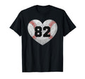 Baseball Number 82 Distressed Heart T-Shirt - Trendy Graphic for Adults - T-Shirt, Sweatshirt, Hoodie