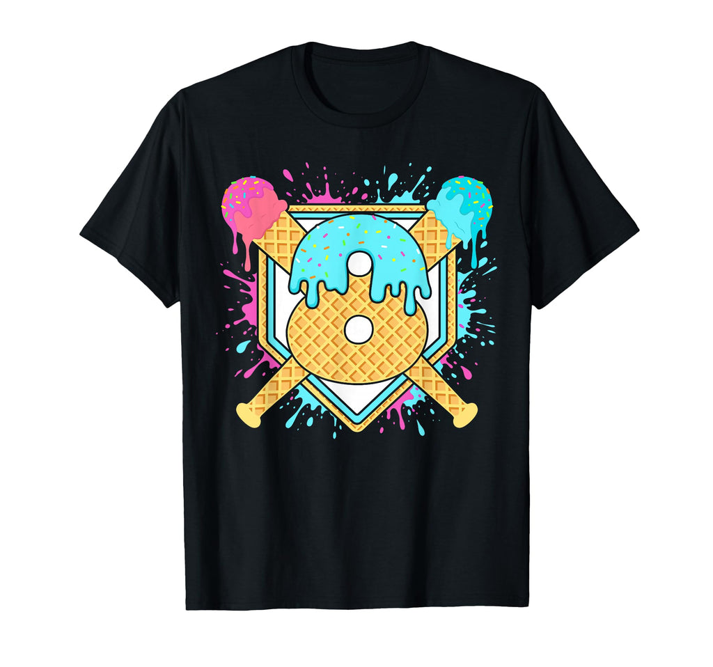 Baseball 8 Year Old Ice Cream T-Shirt - Casual Everyday Wear for Adults - T-Shirt, Sweatshirt, Hoodie