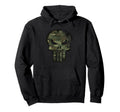 Marvel Punisher Distressed Camo Skull Chest Hoodie - Trendy Graphic Unisex - T-Shirt, Sweatshirt, Hoodie
