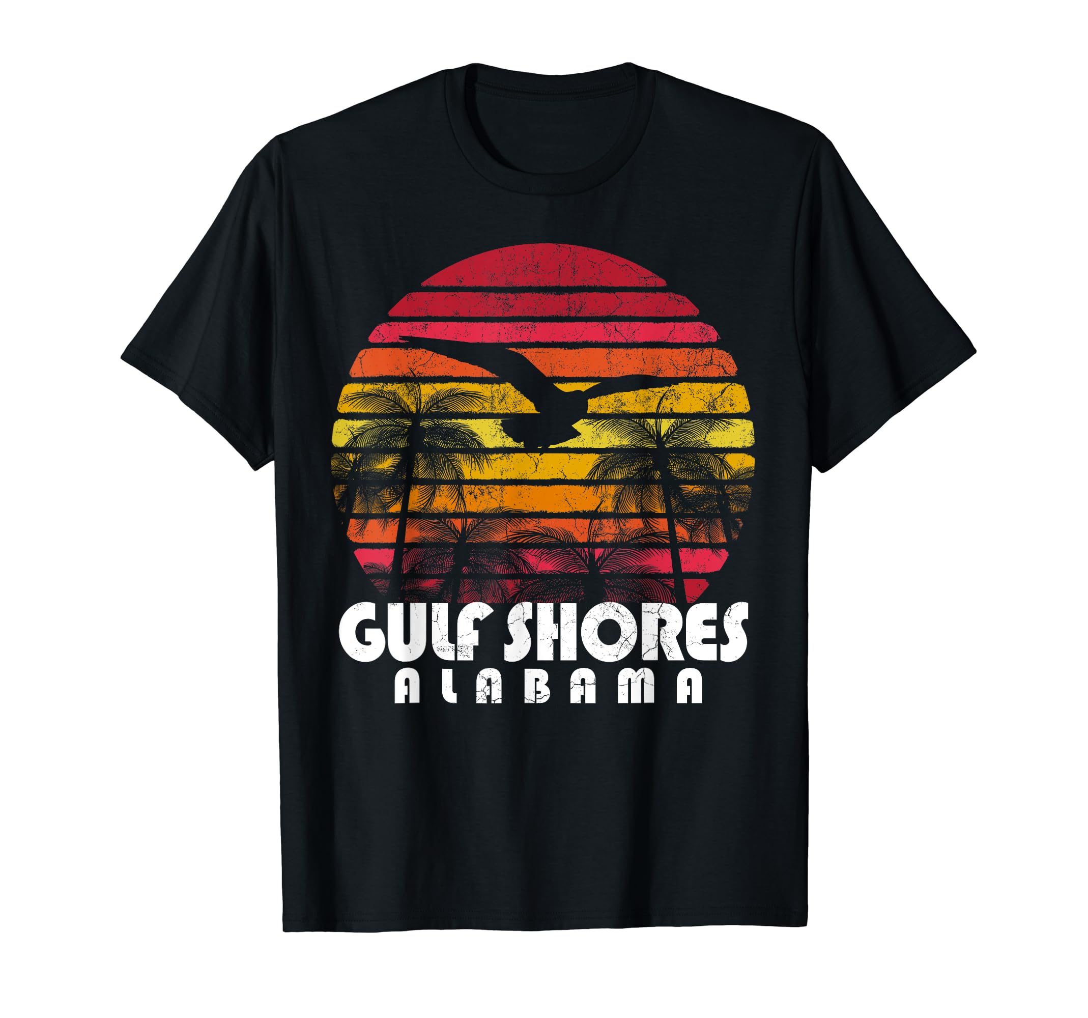Gulf Shores Al Alabama Sunset Distressed T-Shirt - Graphic Print Men Women - T-Shirt, Sweatshirt, Hoodie