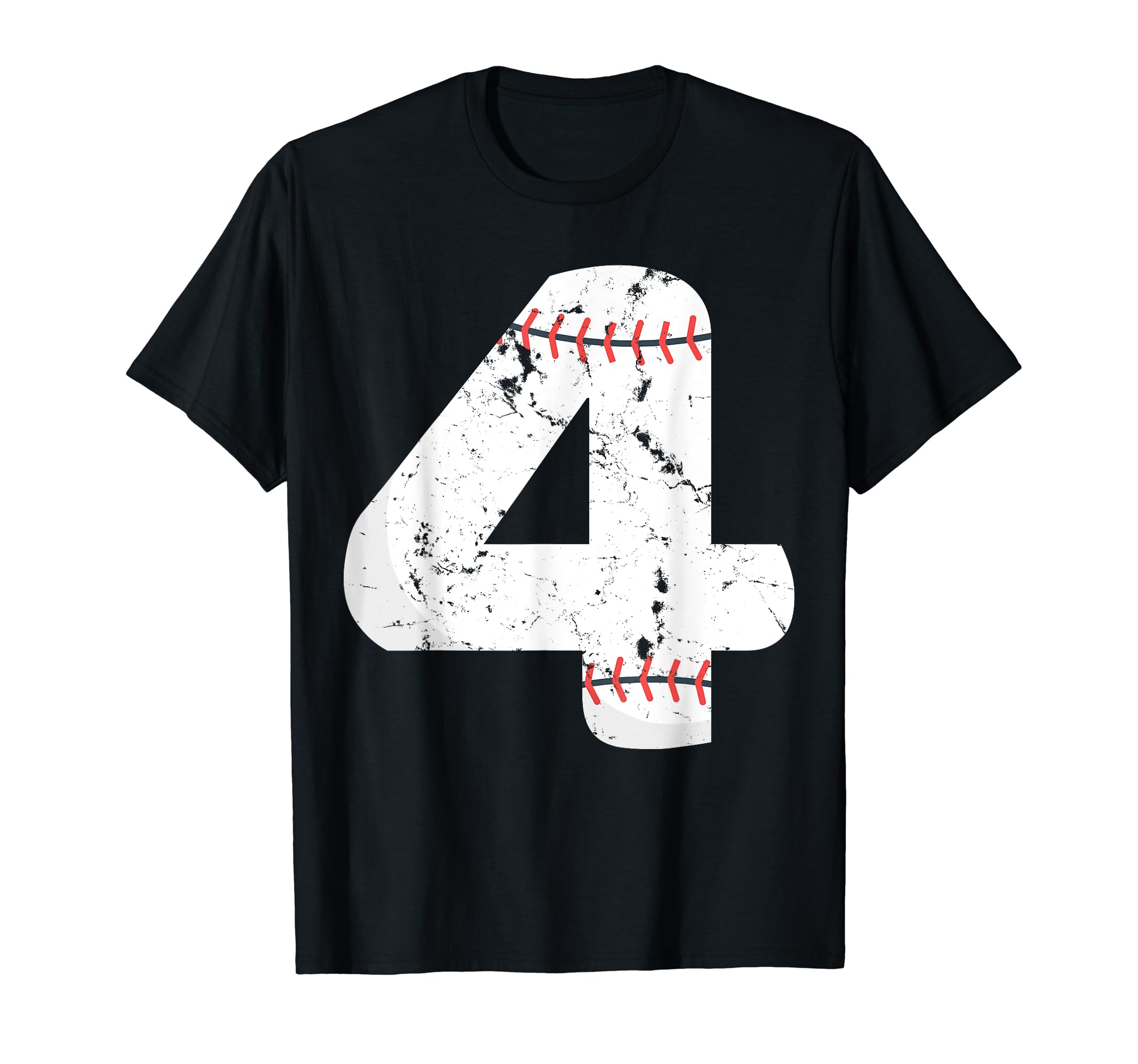 Number 4 Baseball Distressed Team T-Shirt - Streetwear Style for Adults - T-Shirt, Sweatshirt, Hoodie