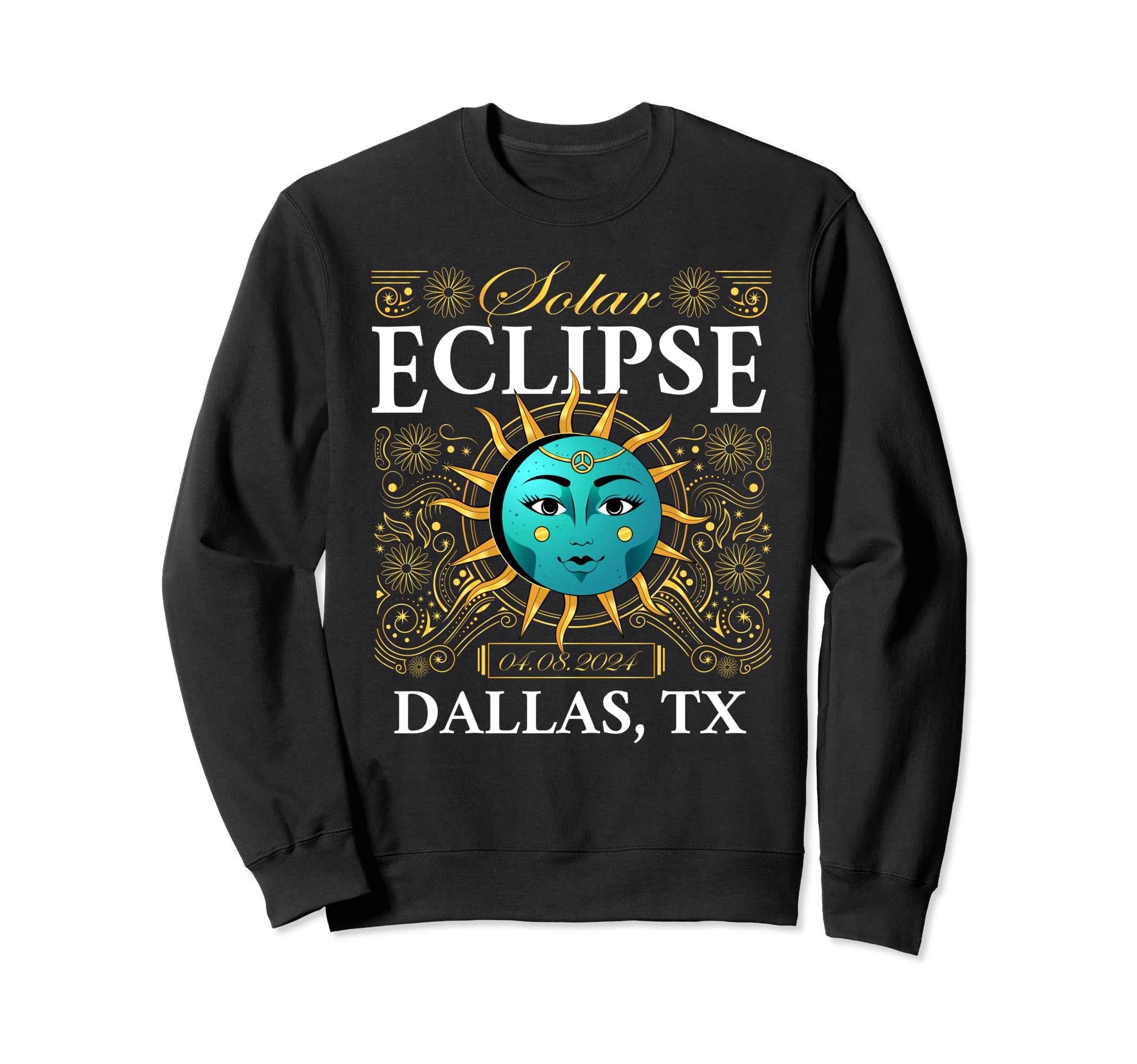 Total Solar Eclipse Dallas Tx Sweatshirt - Custom Art Print Men Women - T-Shirt, Sweatshirt, Hoodie