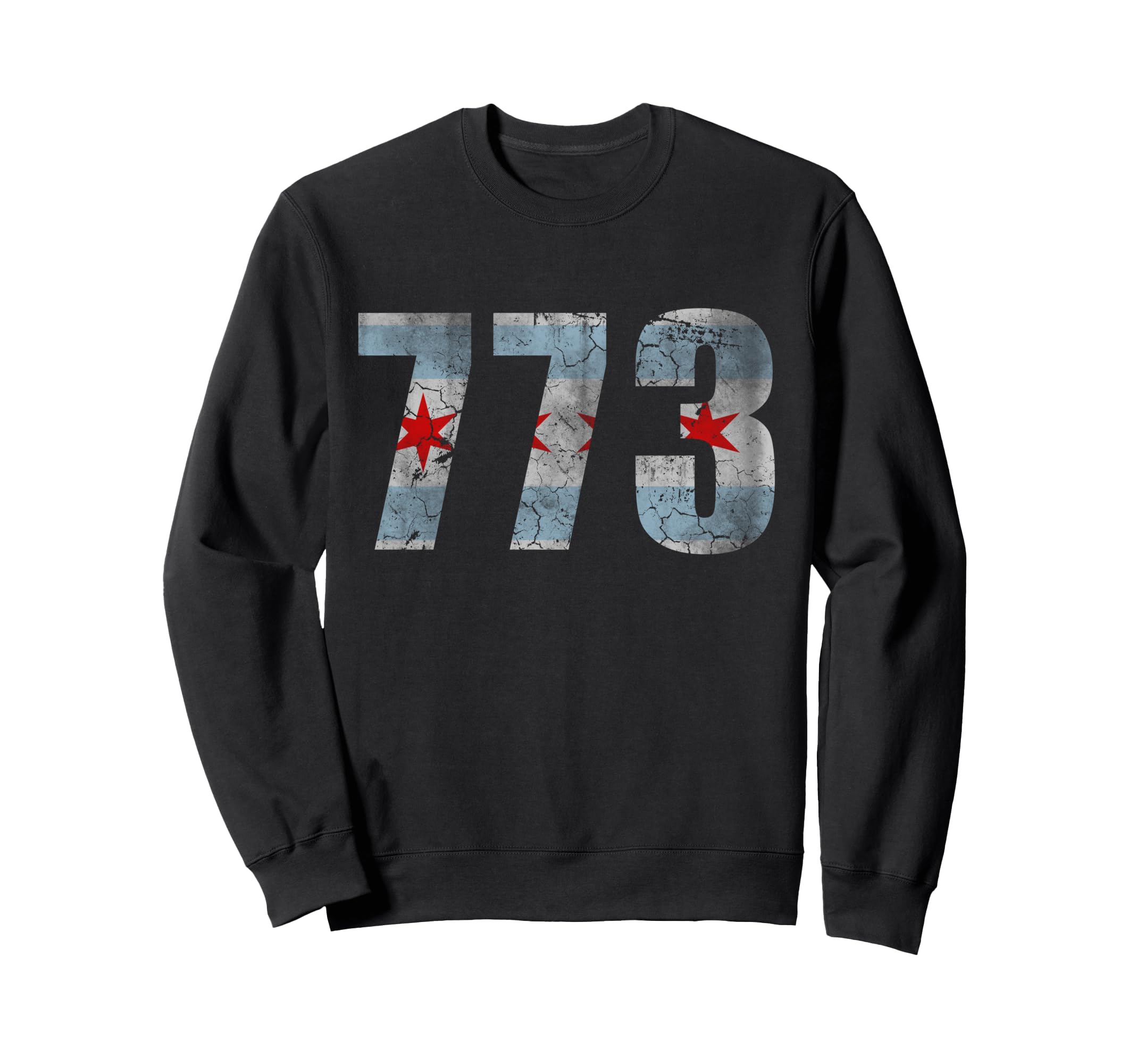Chicago Flag 773 Distressed Sweatshirt - Casual Everyday Wear Unisex - T-Shirt, Sweatshirt, Hoodie