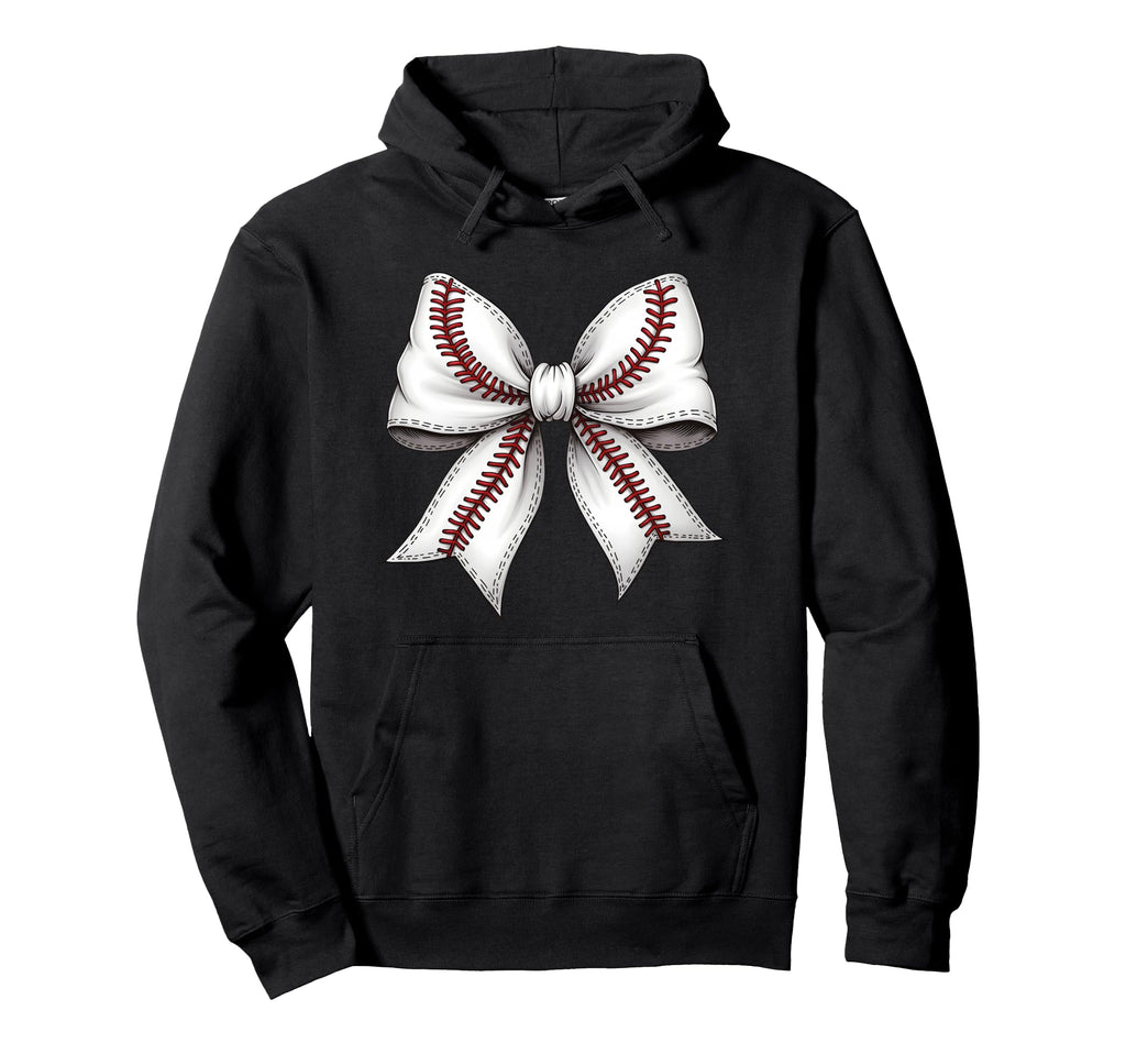 Baseball Coquette Bow Baseball Bow Hoodie - Aesthetic Graphic for Adults - T-Shirt, Sweatshirt, Hoodie