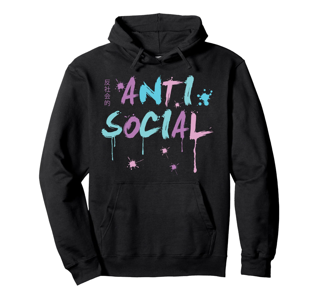 Anti Social As Kawaii Nu Goth Vaporwave Hoodie - Custom Art Print Unisex - T-Shirt, Sweatshirt, Hoodie