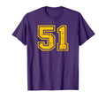 Number 51 Sport Yellow Varsity Number T-Shirt - Minimalist Print Unisex - T-Shirt, Sweatshirt, Hoodie