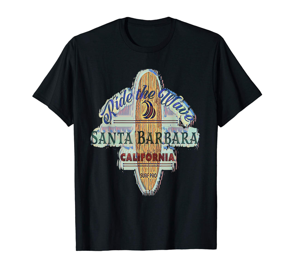 Santa Barbara Surfing Distressed T-Shirt - Aesthetic Graphic for Adults - T-Shirt, Sweatshirt, Hoodie