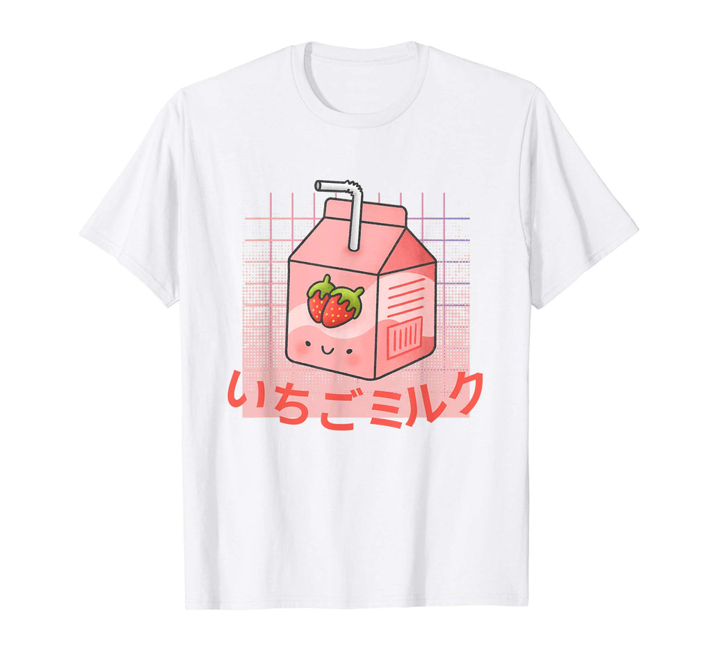Strawberry Milk Kawaii Vaporwave T-Shirt - Unique Graphic Men Women - T-Shirt, Sweatshirt, Hoodie