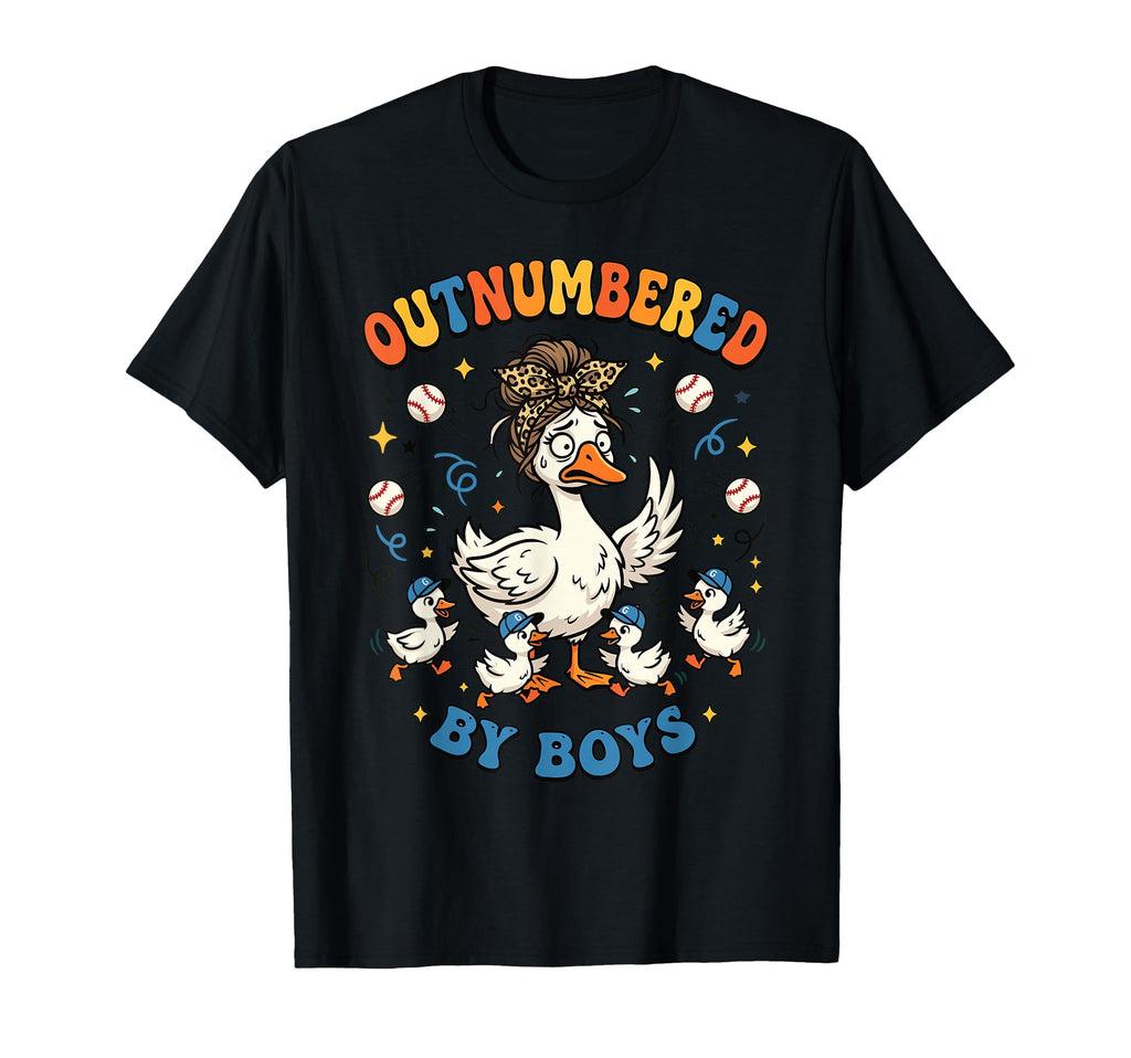 Baseball Mom Mama Outnumbered Goose T-Shirt - Minimalist Print for Adults - T-Shirt, Sweatshirt, Hoodie