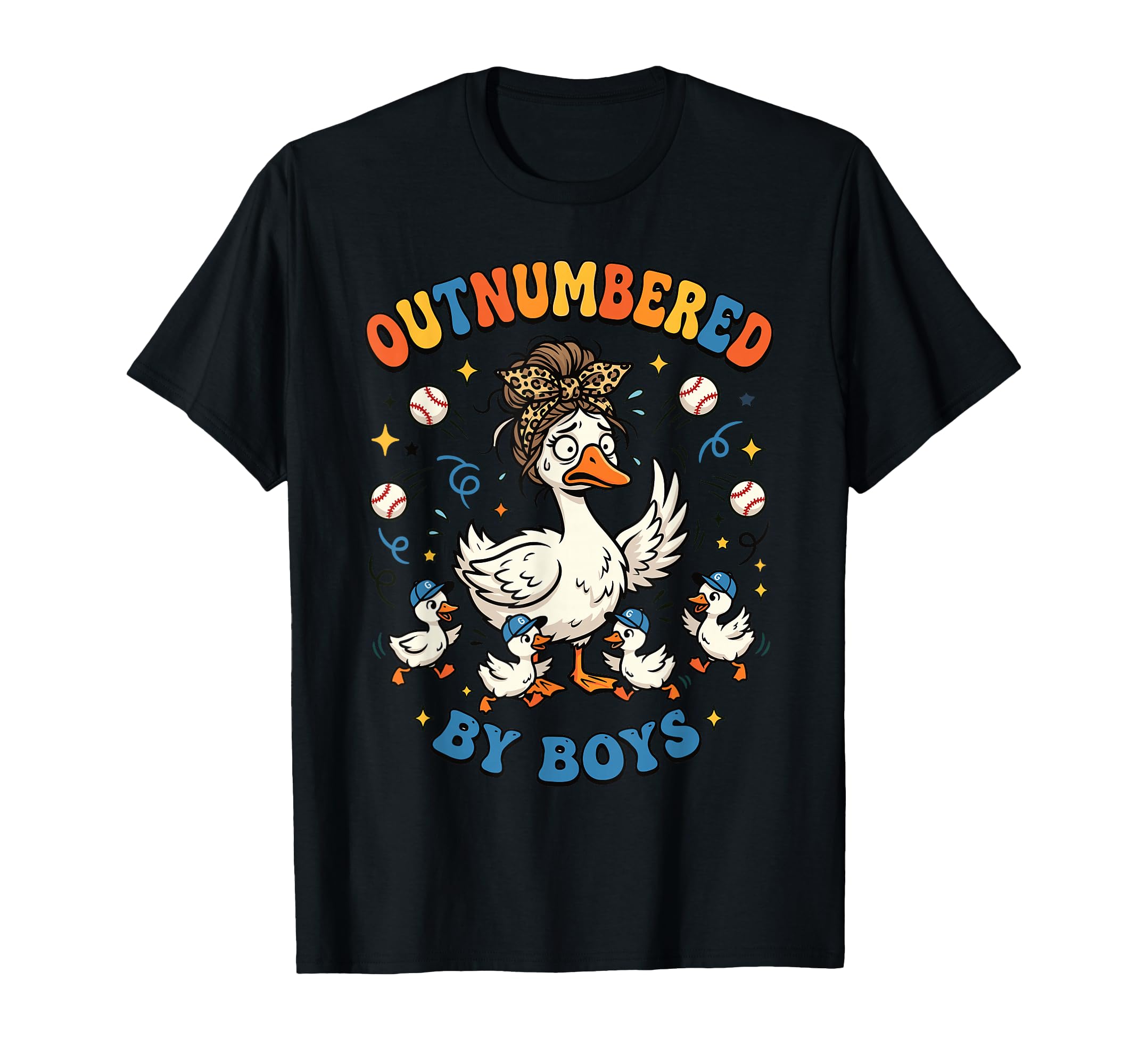 Baseball Mom Mama Outnumbered Goose T-Shirt - Minimalist Print for Adults - T-Shirt, Sweatshirt, Hoodie