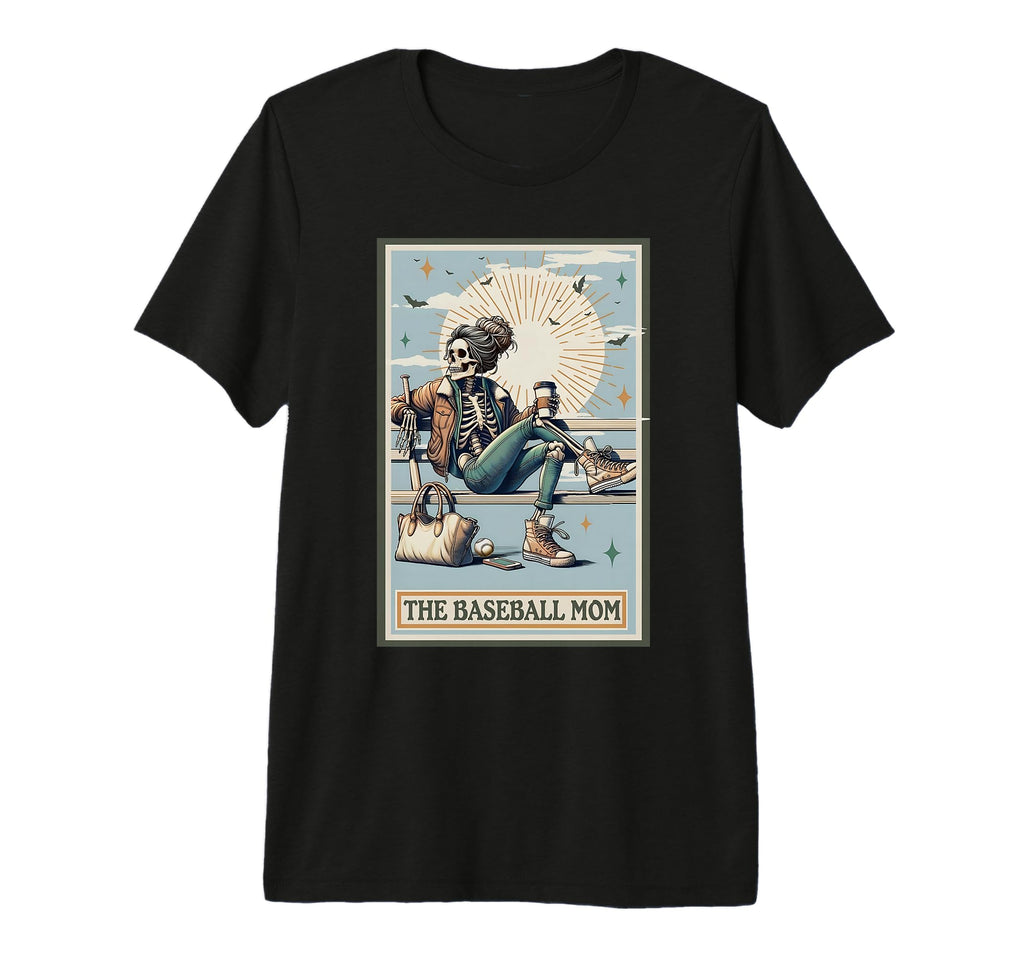Baseball Mom Skeleton Tarot Card T-Shirt - Fun Novelty Design Unisex - T-Shirt, Sweatshirt, Hoodie