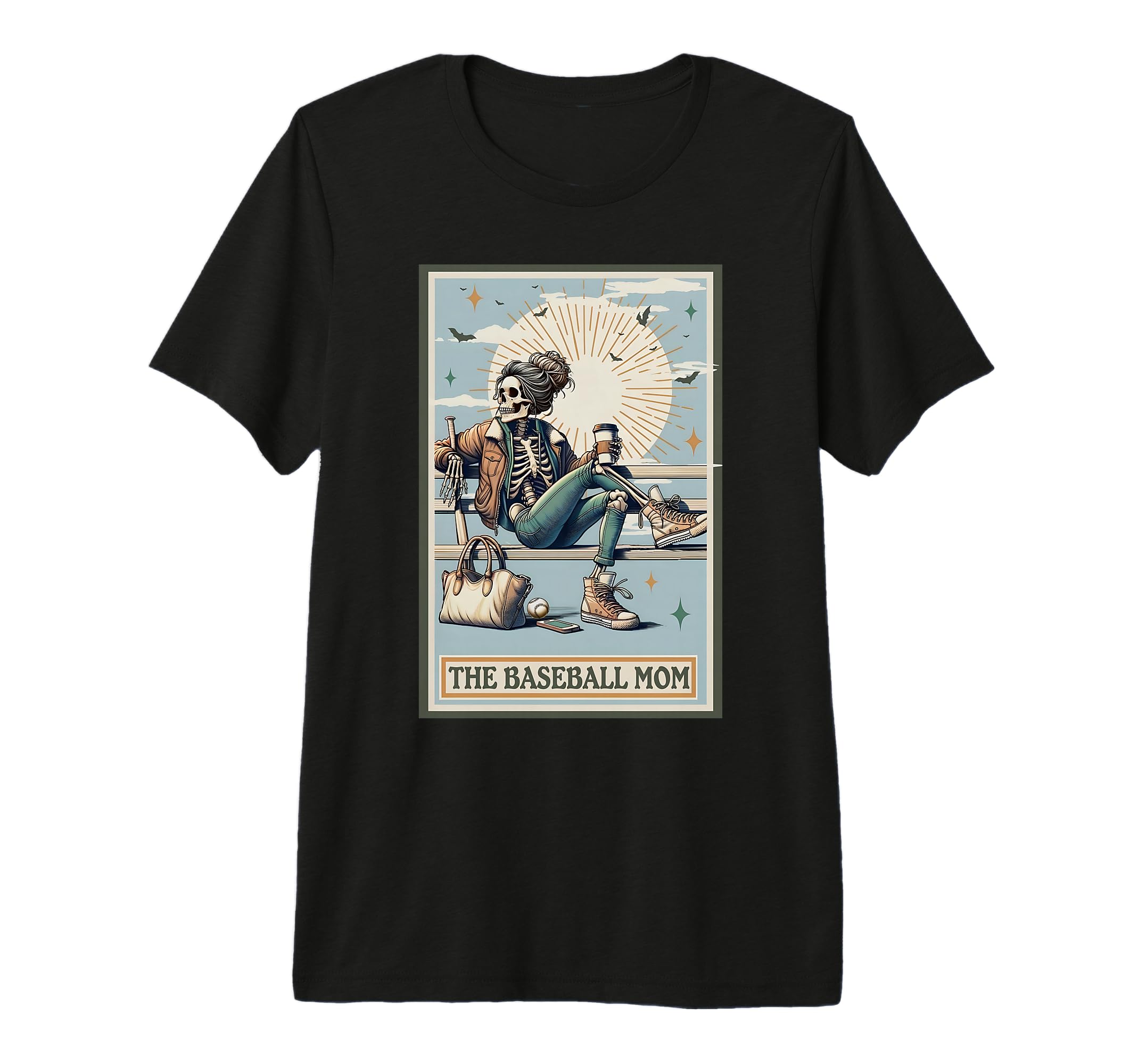 Baseball Mom Skeleton Tarot Card T-Shirt - Fun Novelty Design Unisex - T-Shirt, Sweatshirt, Hoodie