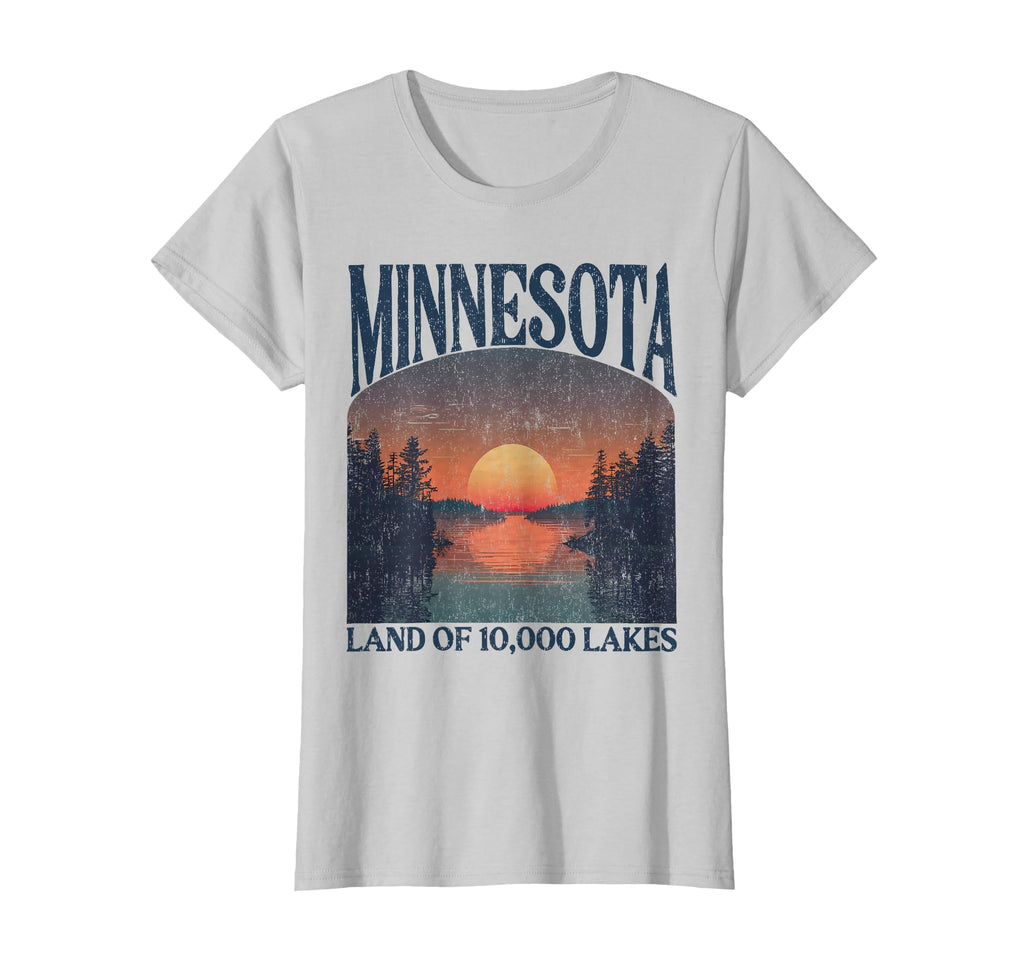 Minnesota Land 10000 Lakes Sunset T-Shirt - Minimalist Print Men Women - T-Shirt, Sweatshirt, Hoodie