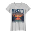 Minnesota Land 10000 Lakes Sunset T-Shirt - Minimalist Print Men Women - T-Shirt, Sweatshirt, Hoodie