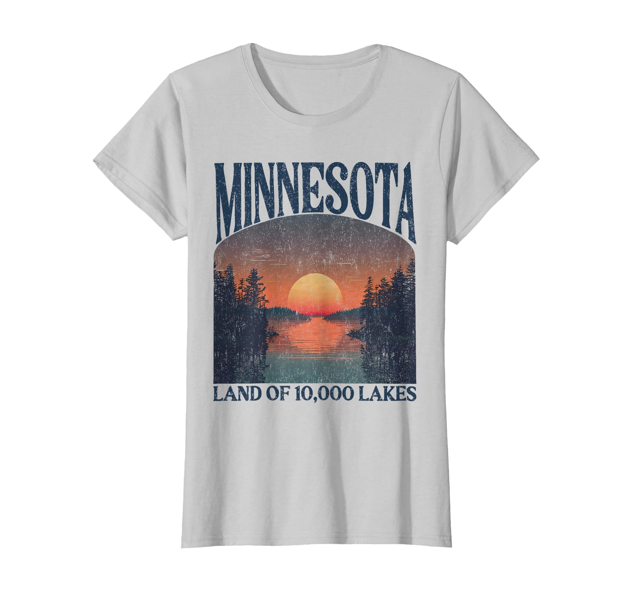 Minnesota Land 10000 Lakes Sunset T-Shirt - Minimalist Print Men Women - T-Shirt, Sweatshirt, Hoodie