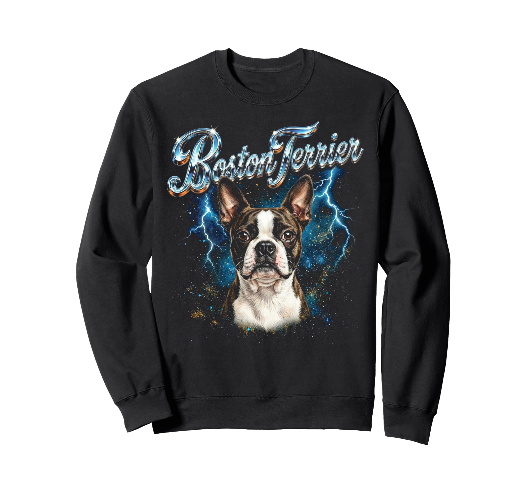 Boston Terrier 90S Dog Lover 80S Sweatshirt - Trendy Graphic for Adults - T-Shirt, Sweatshirt, Hoodie