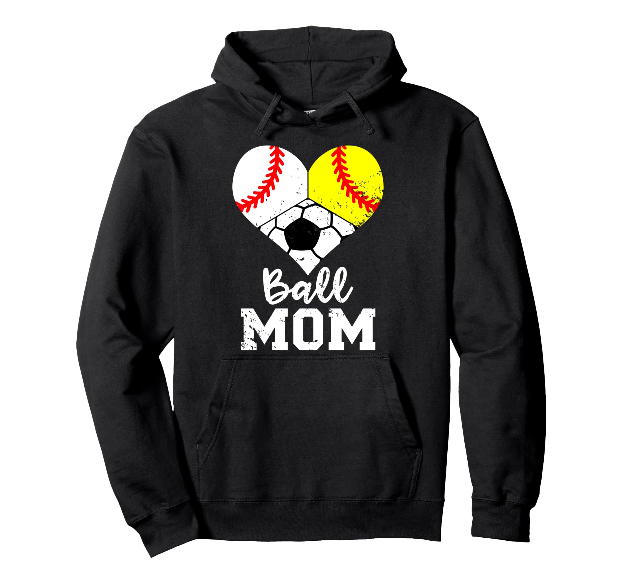 Ball Mom Funny Baseball Softball Hoodie - Custom Art Print for Adults - T-Shirt, Sweatshirt, Hoodie