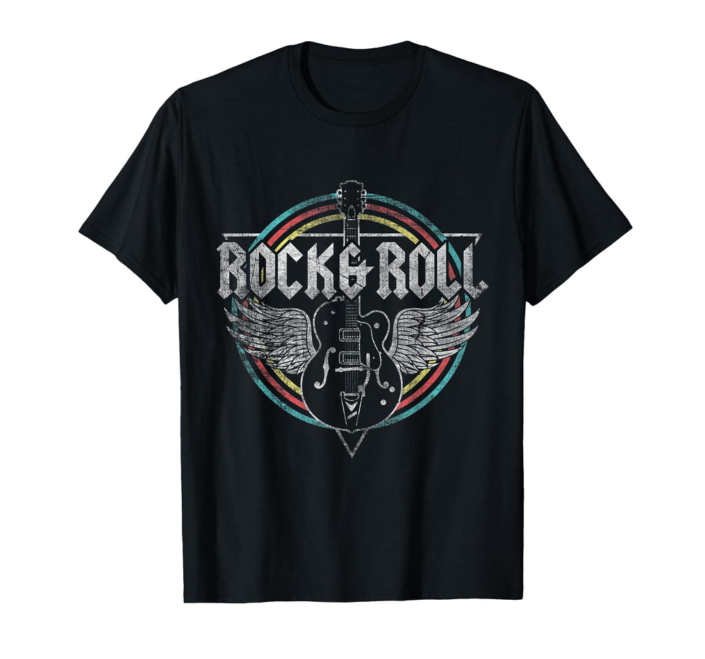 Rock Roll Guitar Wings Music Small T-Shirt - Novelty Apparel Unisex - T-Shirt, Sweatshirt, Hoodie