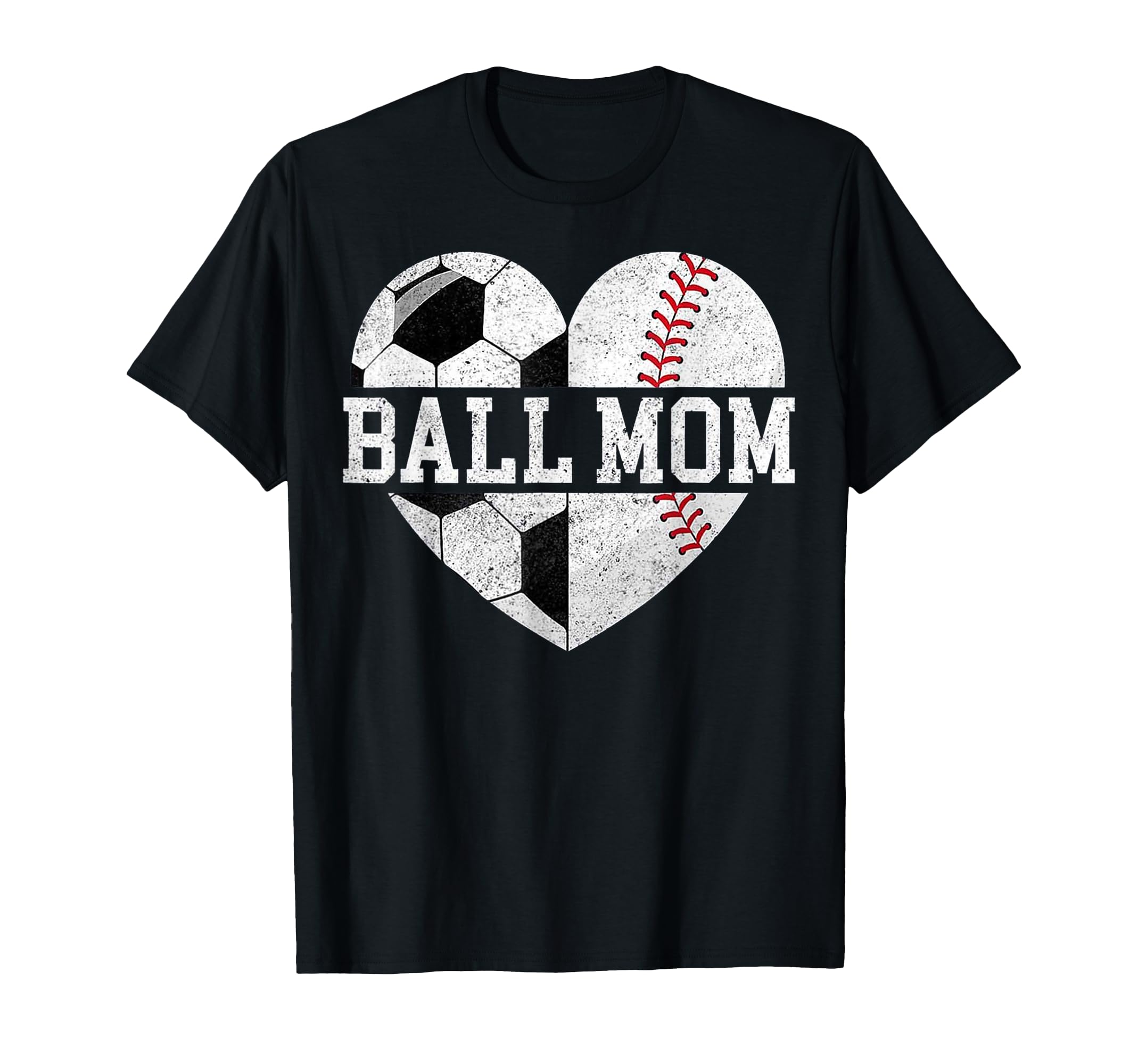 Mom Both Heart Soccer Baseball Sports T-Shirt - Unique Graphic Men Women - T-Shirt, Sweatshirt, Hoodie