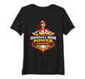 Womens Baseball Mom Power Proud Support T-Shirt - Unique Graphic Men Women - T-Shirt, Sweatshirt, Hoodie