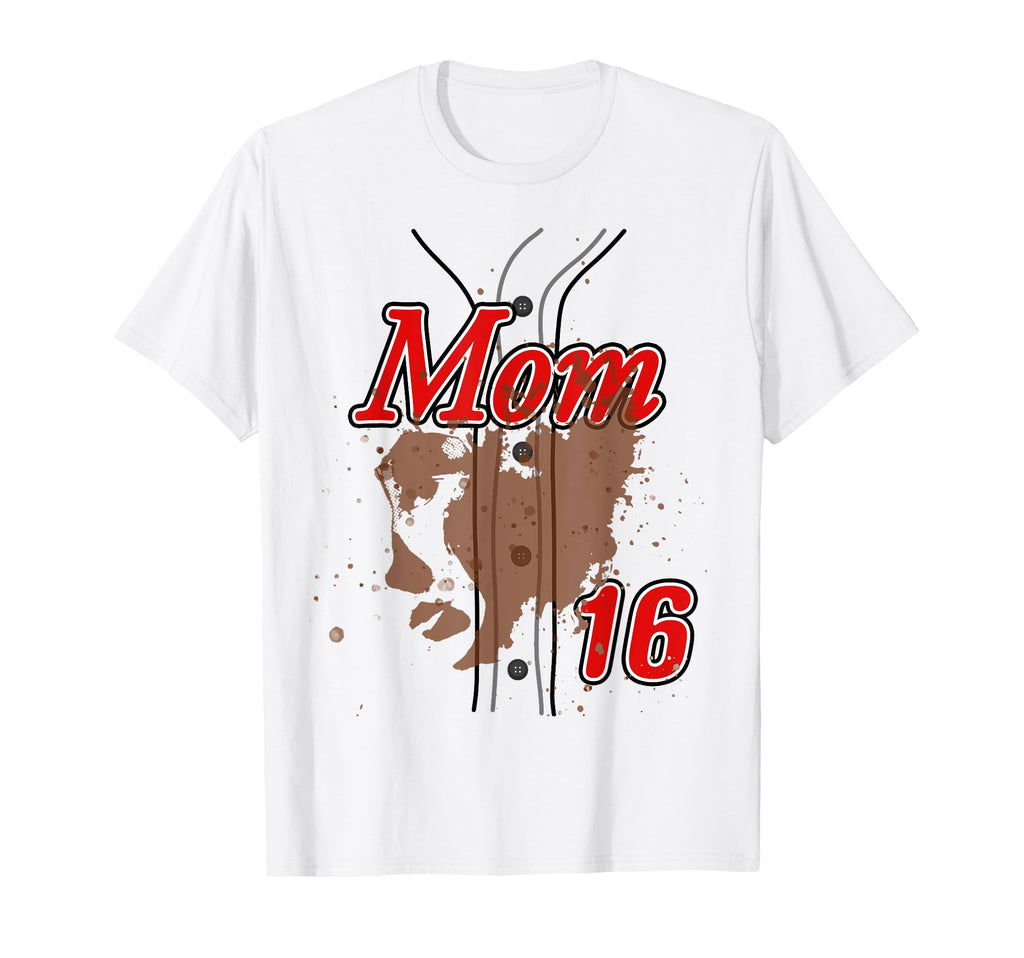 Baseball Mom Baseball Jersey 16 T-Shirt - Casual Everyday Wear Men Women - T-Shirt, Sweatshirt, Hoodie