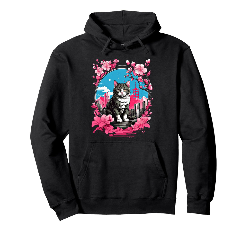 Anime Cat Japanese Aesthetic Japan Hoodie - Fun Novelty Design Unisex - T-Shirt, Sweatshirt, Hoodie