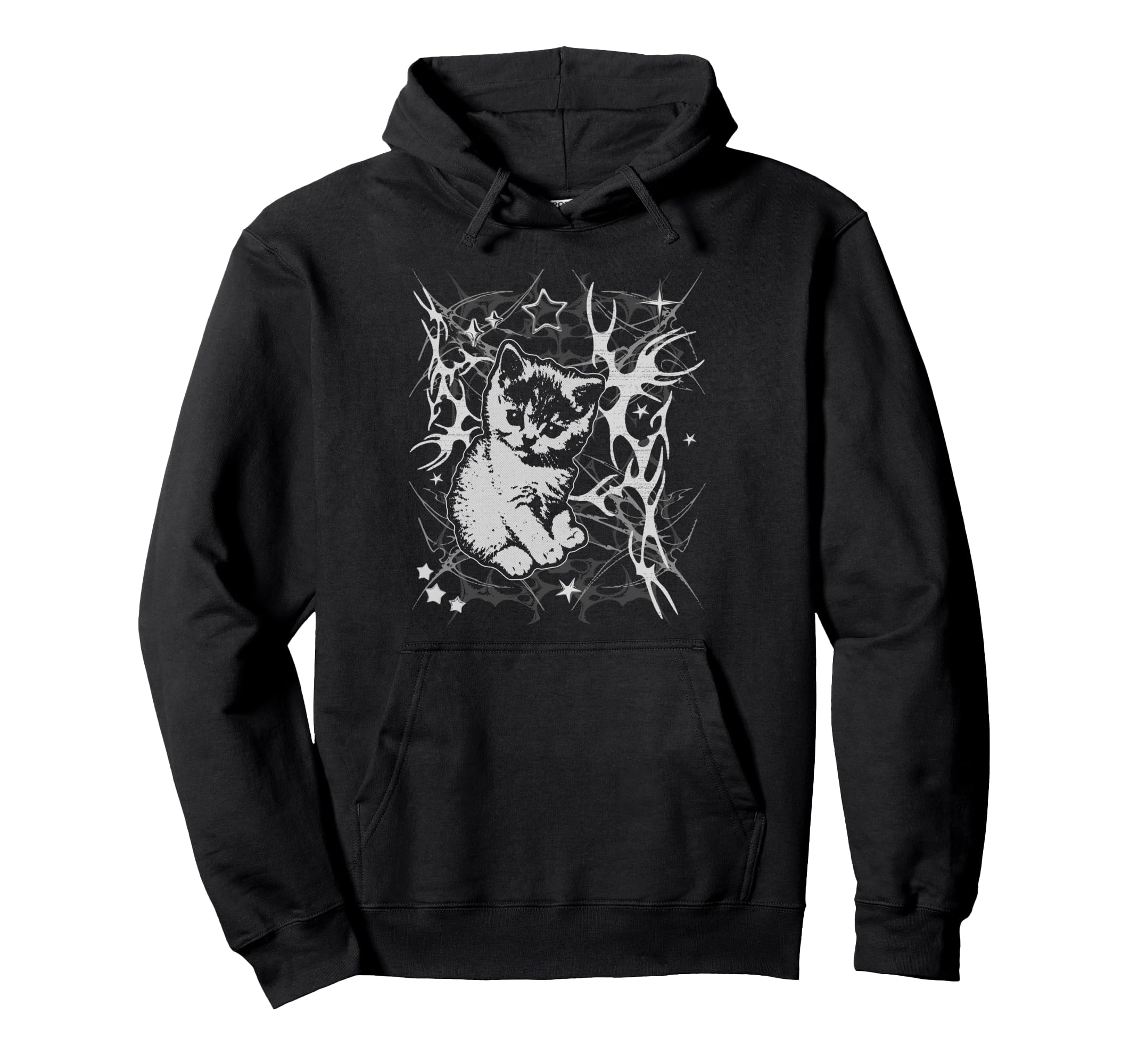 Y2K Cat Emo 2000S Grunge Hoodie - Novelty Apparel for Adults - T-Shirt, Sweatshirt, Hoodie