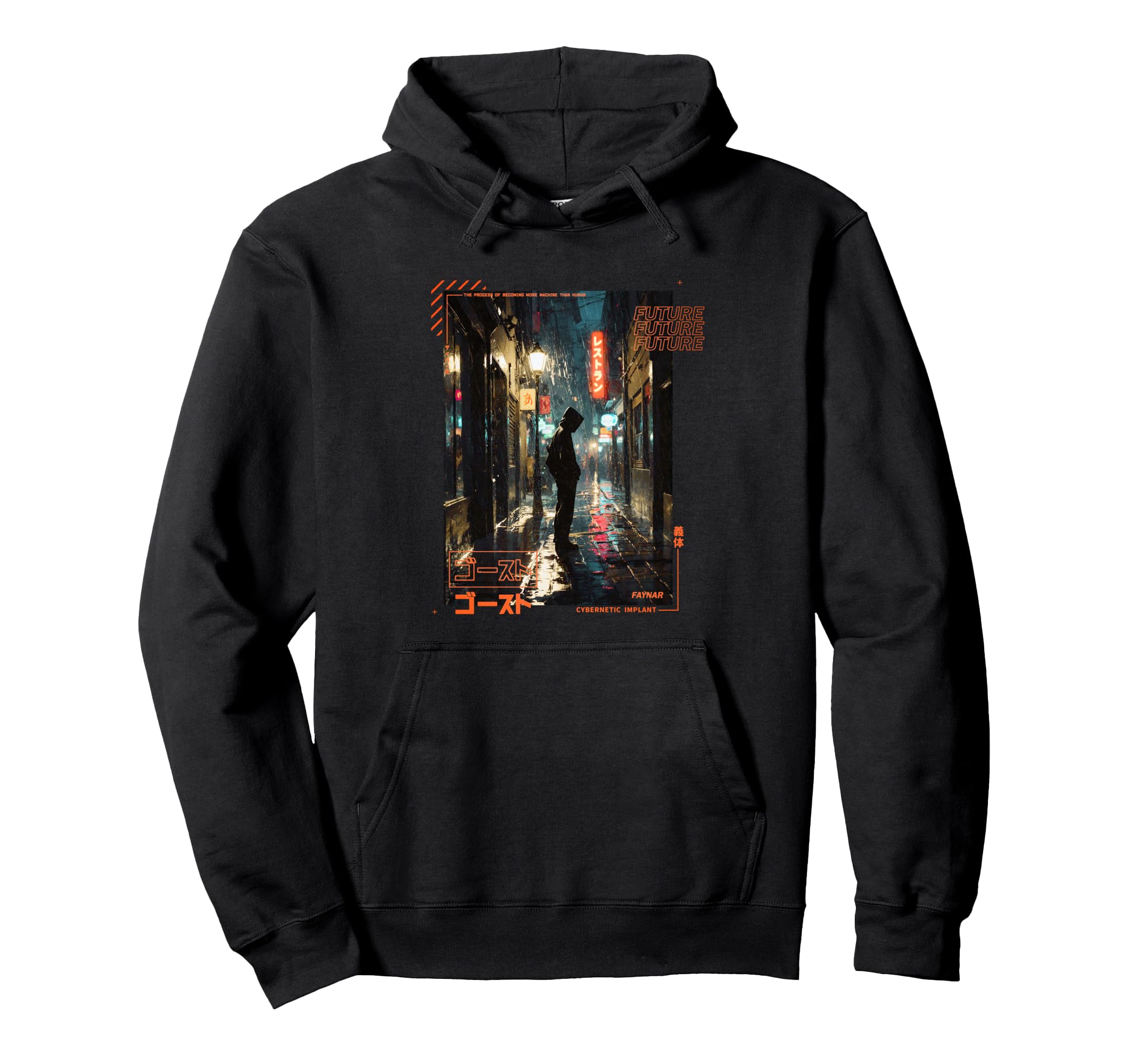 Standing Japanese Cyberpunk Vaporwave Hoodie - Aesthetic Graphic Men Women - T-Shirt, Sweatshirt, Hoodie