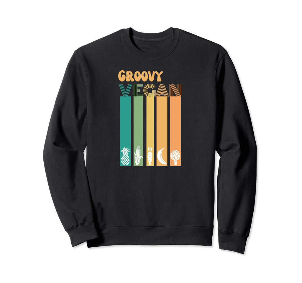 Groovy Vegan Veggies 70 80 Flower Sweatshirt - Novelty Apparel for Adults - T-Shirt, Sweatshirt, Hoodie