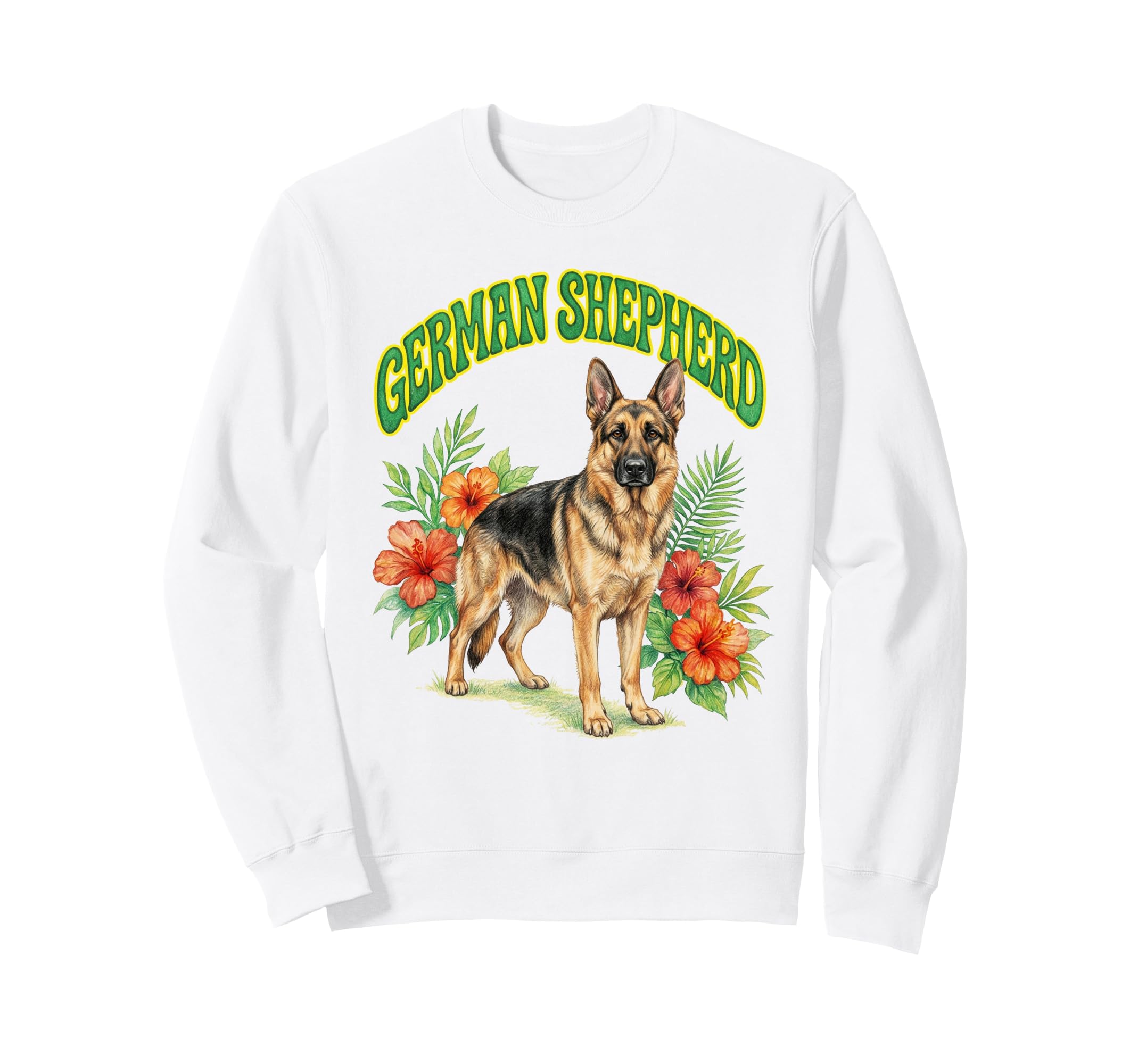 German Shepherd Dog Lover Groovy Sweatshirt - Minimalist Print Men Women - T-Shirt, Sweatshirt, Hoodie