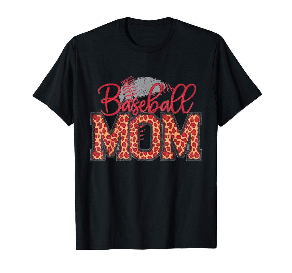 Leopard American Baseball Mom Mama T-Shirt - Streetwear Style Unisex - T-Shirt, Sweatshirt, Hoodie