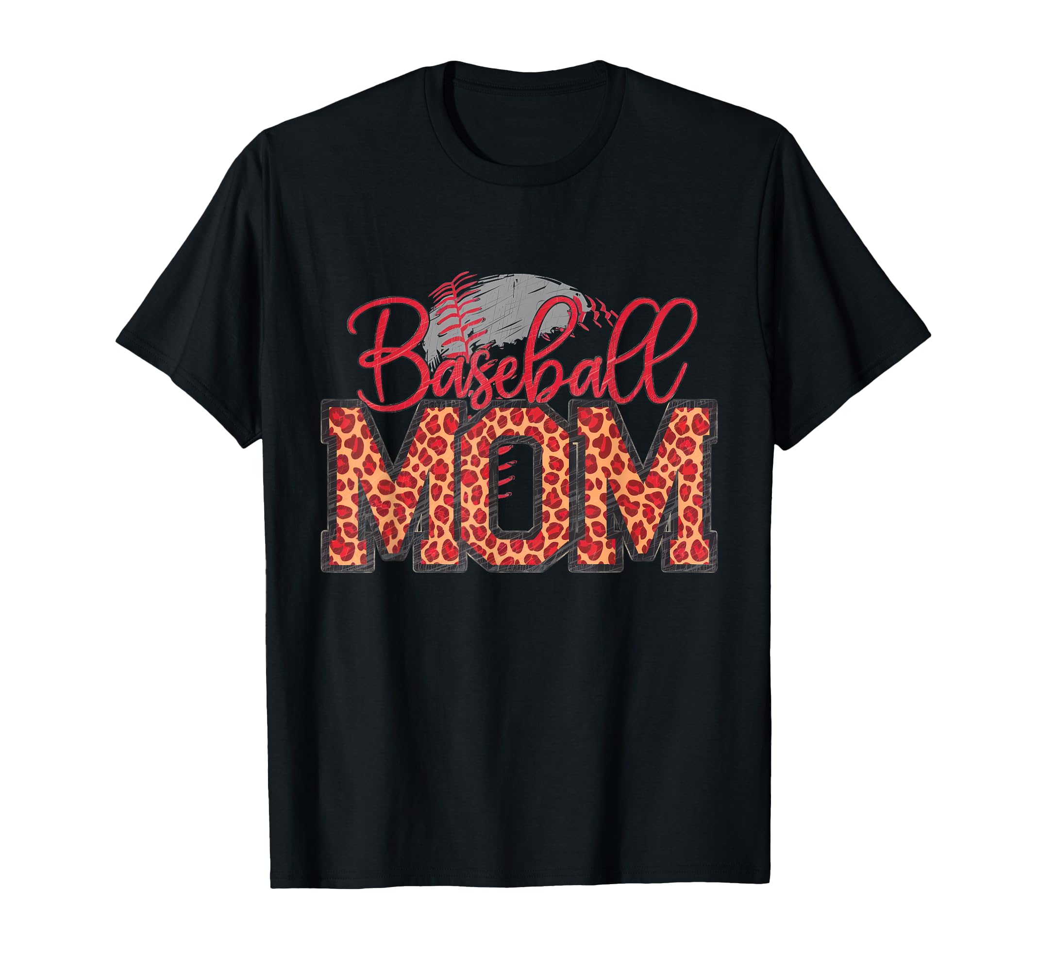 Leopard American Baseball Mom Mama T-Shirt - Streetwear Style Unisex - T-Shirt, Sweatshirt, Hoodie