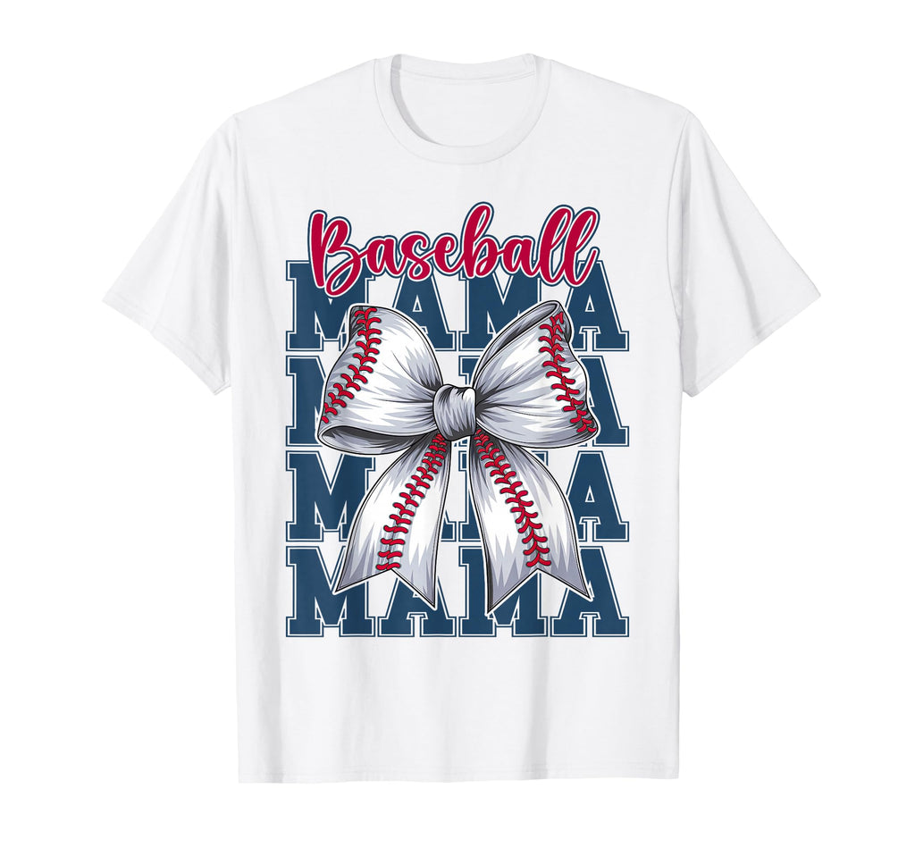 Baseball Coquette Bow Baseball Mama T-Shirt - Novelty Apparel Men Women - T-Shirt, Sweatshirt, Hoodie