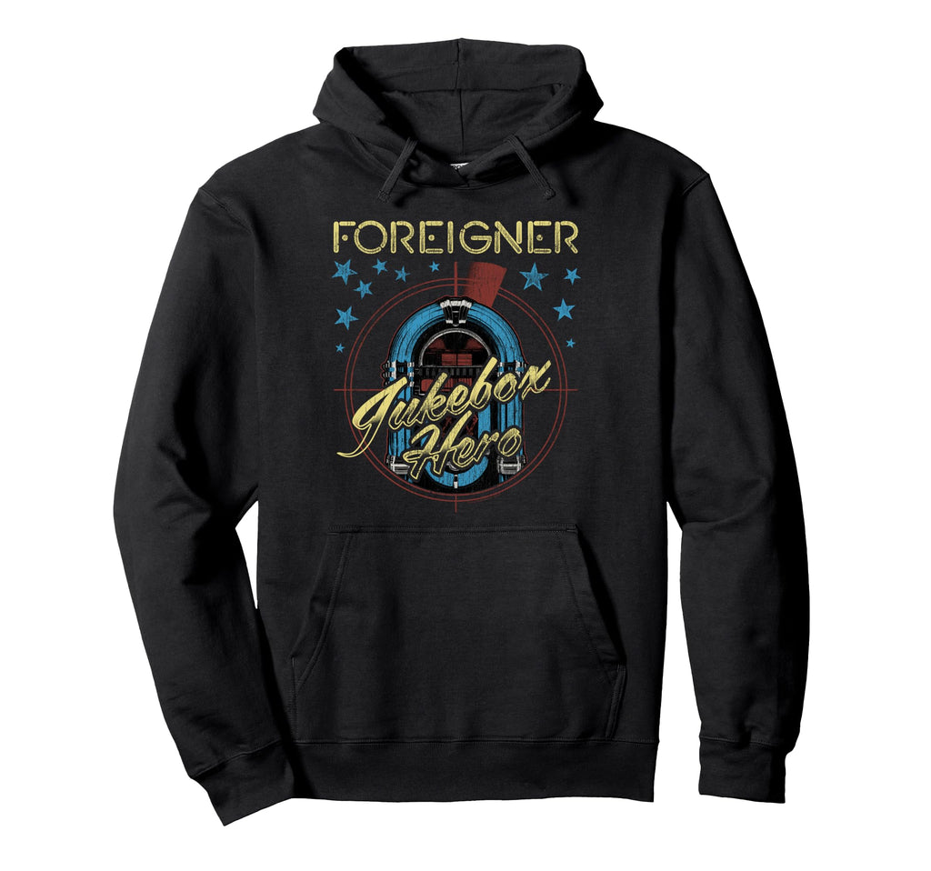 Foreigner Jukebox Hero Stars Band Hoodie - Unique Graphic for Adults - T-Shirt, Sweatshirt, Hoodie