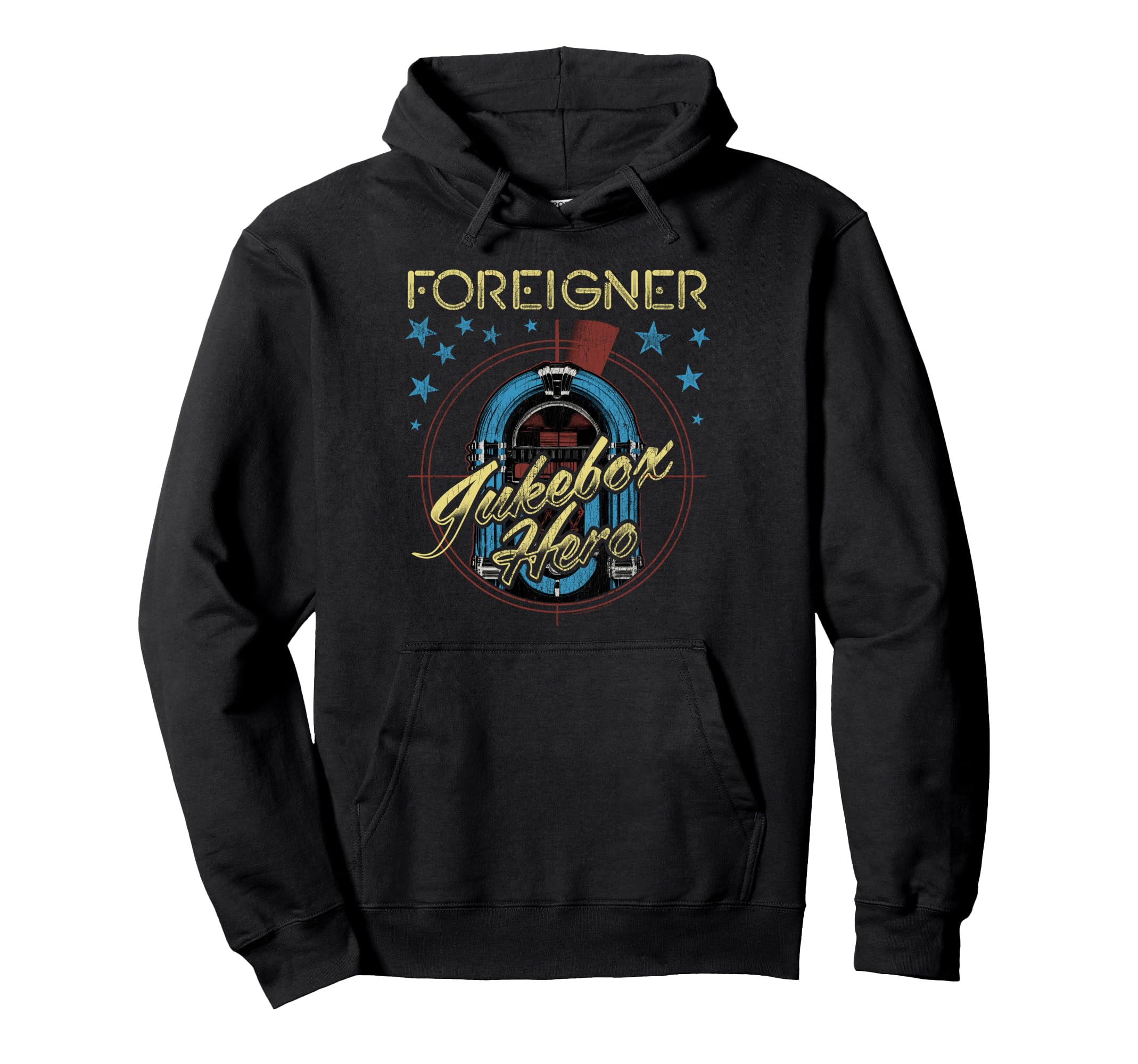 Foreigner Jukebox Hero Stars Band Hoodie - Unique Graphic for Adults - T-Shirt, Sweatshirt, Hoodie
