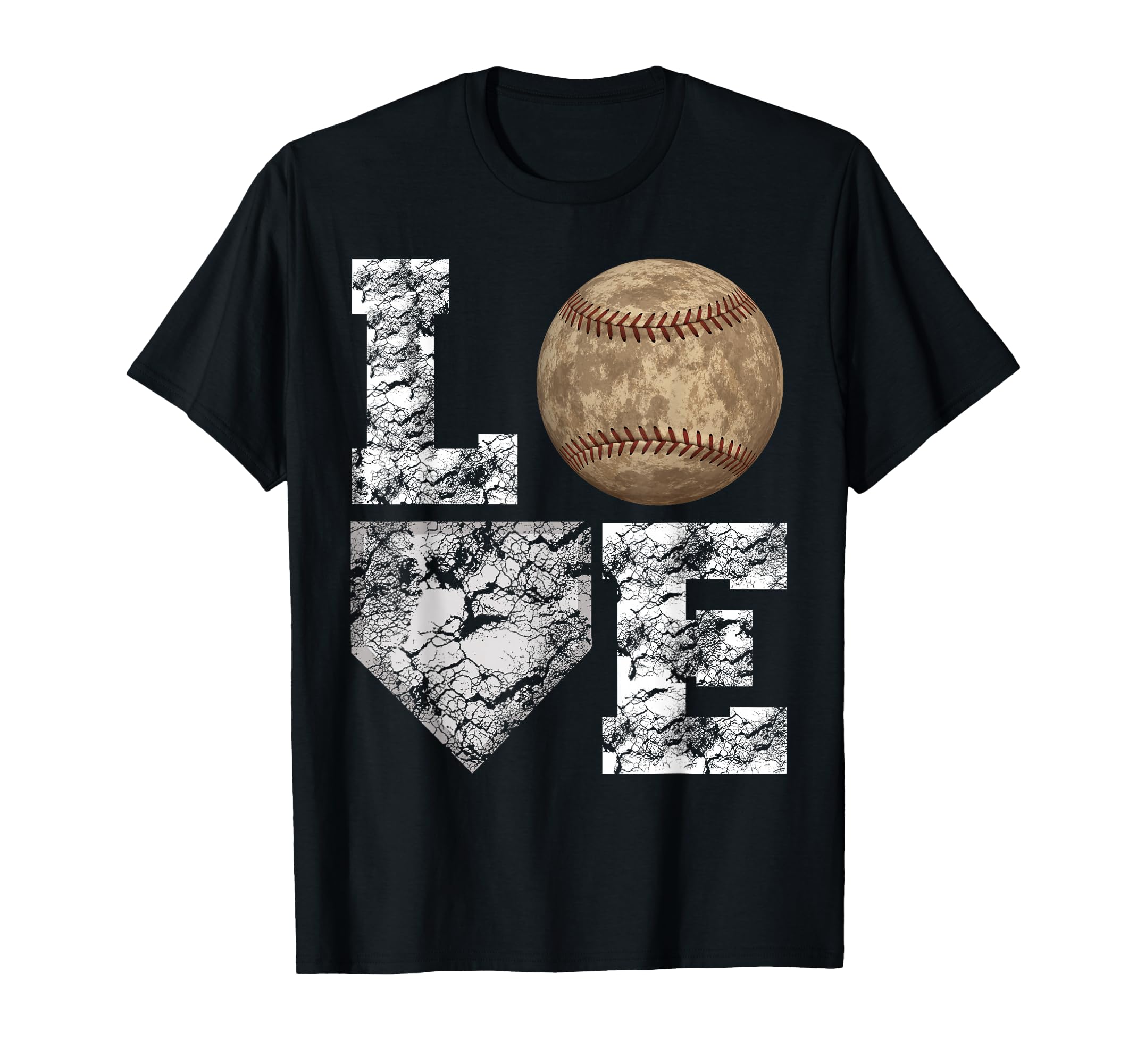 Baseball Distressed Ball Dad Mom Love T-Shirt - Minimalist Print for Adults - T-Shirt, Sweatshirt, Hoodie