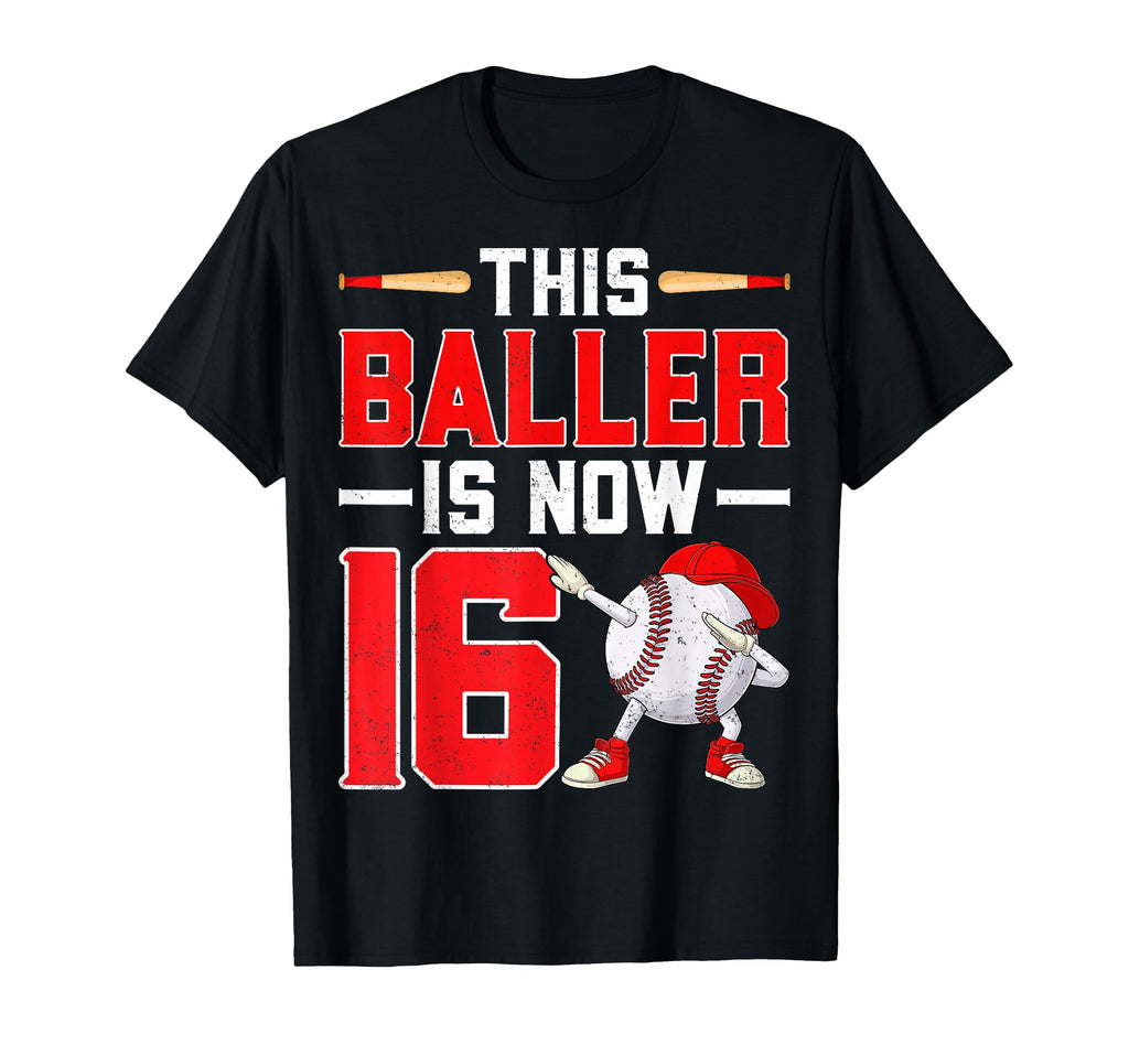 This Baller Is Now 16 Baseball Lover T-Shirt - Minimalist Print Unisex - T-Shirt, Sweatshirt, Hoodie