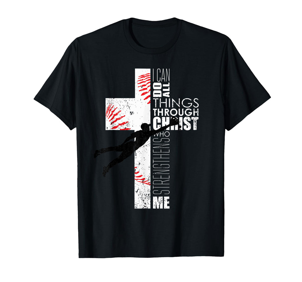Philippians 4 13 Baseball Cross T-Shirt - Minimalist Print for Adults - T-Shirt, Sweatshirt, Hoodie