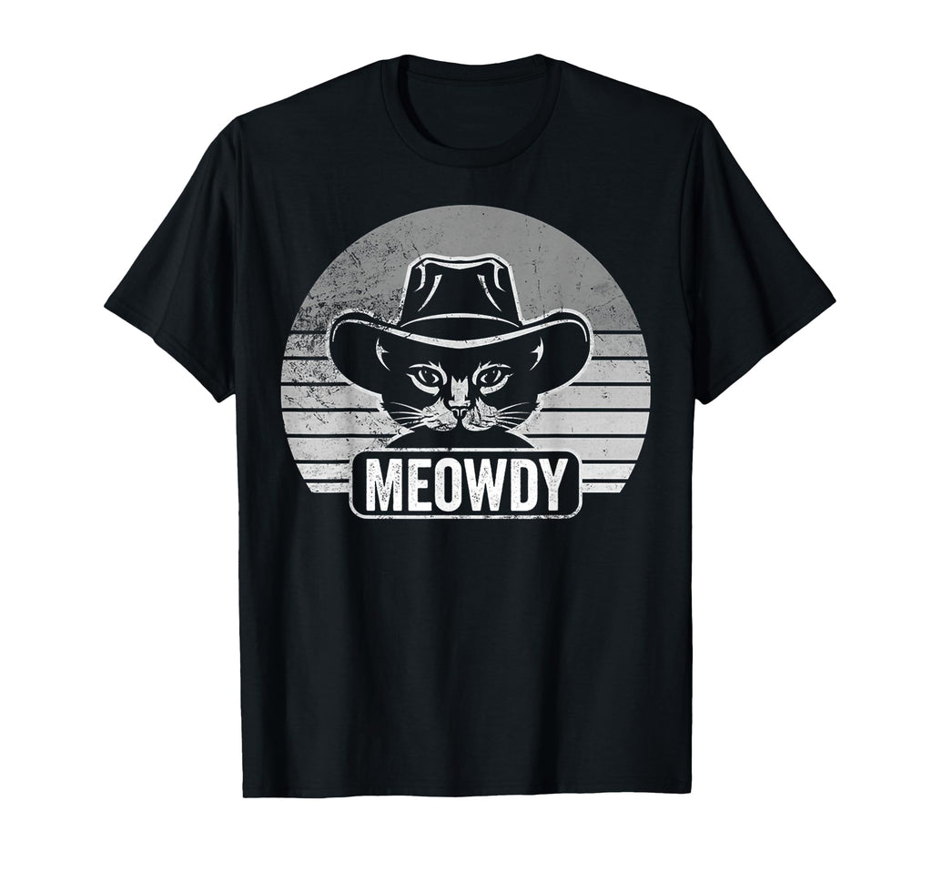 Funny Meowdy Cat Cowboy Hat Western T-Shirt - Novelty Apparel Men Women - T-Shirt, Sweatshirt, Hoodie
