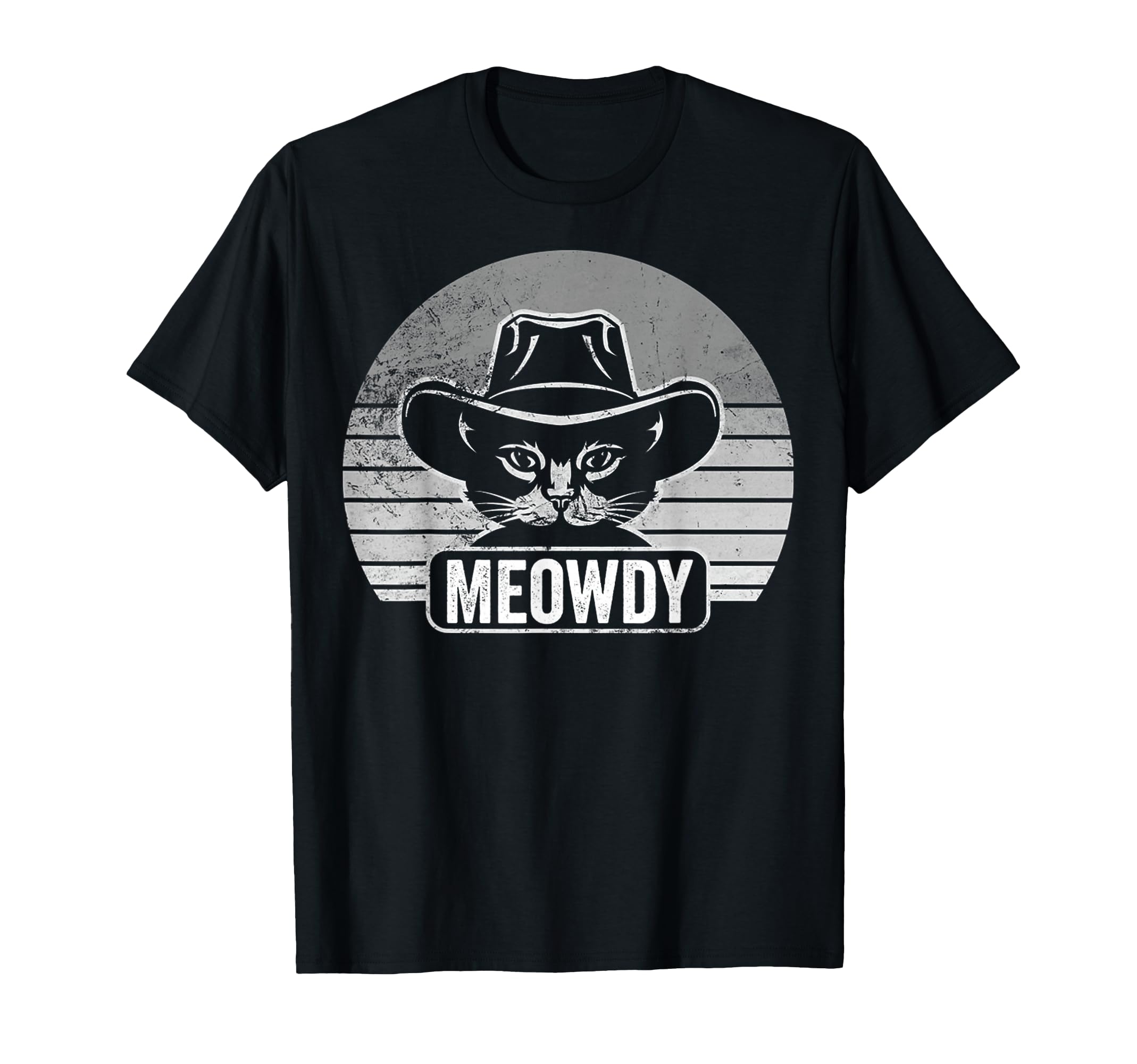 Funny Meowdy Cat Cowboy Hat Western T-Shirt - Novelty Apparel Men Women - T-Shirt, Sweatshirt, Hoodie