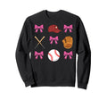 Baseball Mom Mama Coquette Bow Sweatshirt - Aesthetic Graphic for Adults - T-Shirt, Sweatshirt, Hoodie