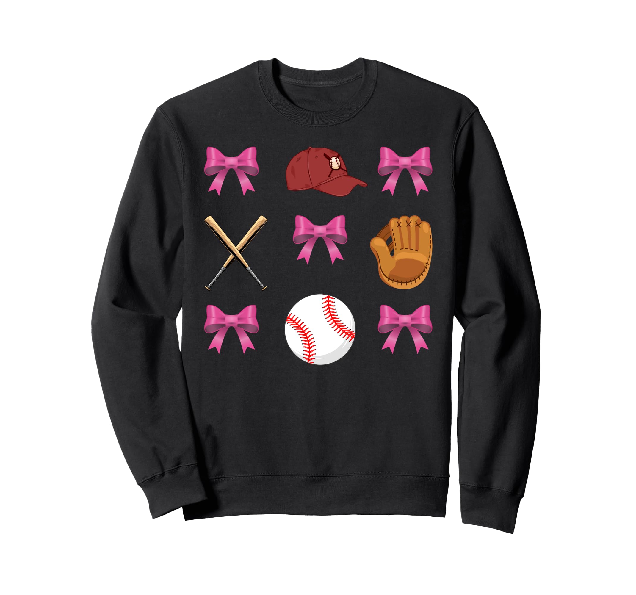 Baseball Mom Mama Coquette Bow Sweatshirt - Aesthetic Graphic for Adults - T-Shirt, Sweatshirt, Hoodie