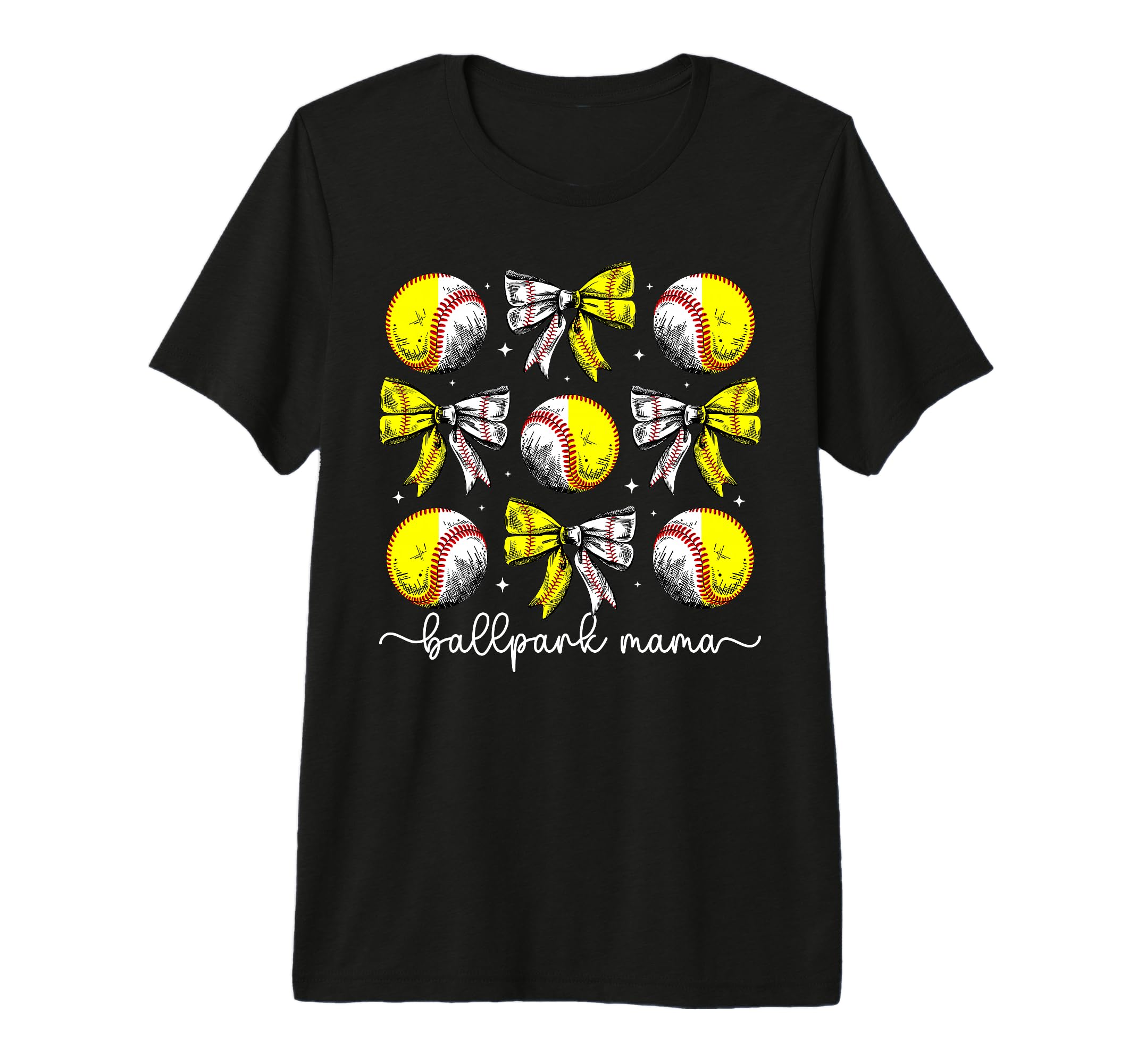 Ballpark Mama Coquette Softball T-Shirt - Graphic Print for Adults - T-Shirt, Sweatshirt, Hoodie