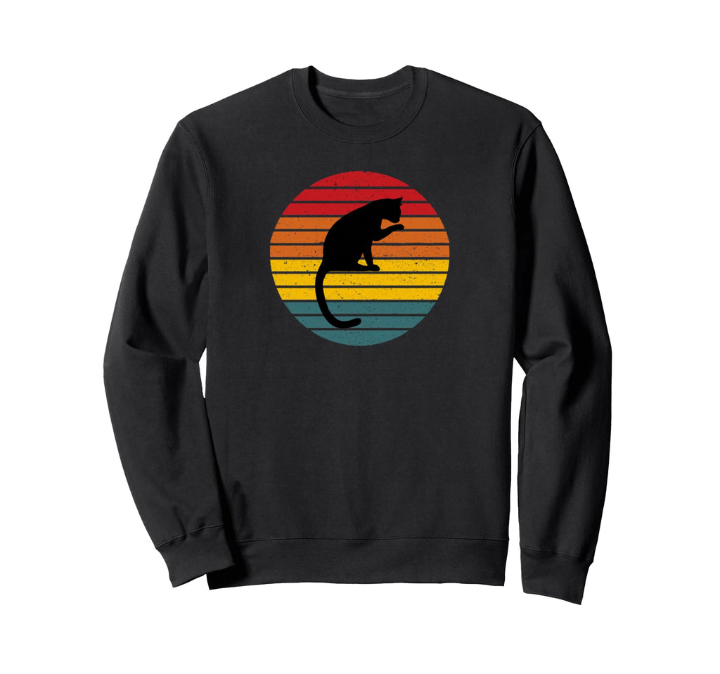 Sunset Cat Silhouette Sweatshirt - Unique Graphic Men Women - T-Shirt, Sweatshirt, Hoodie